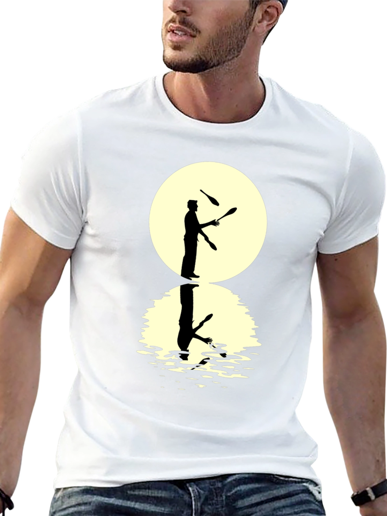 Juggler Silhouette Graphic Black T-Shirt