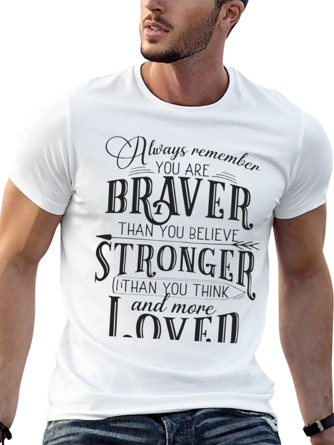 Braver Stronger Loved Black T-Shirt