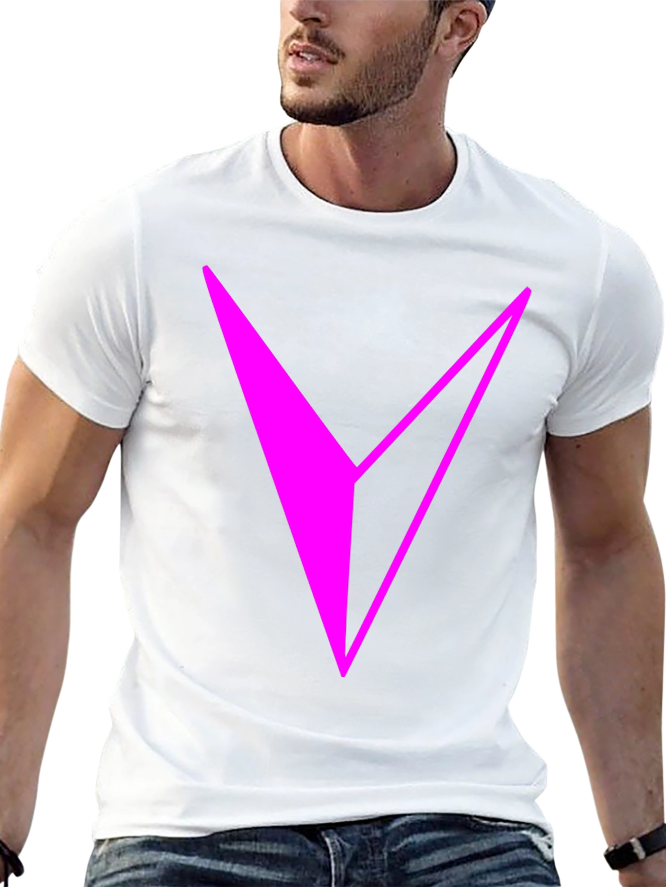 Modern Graphic Tee - Abstract Magenta V Design