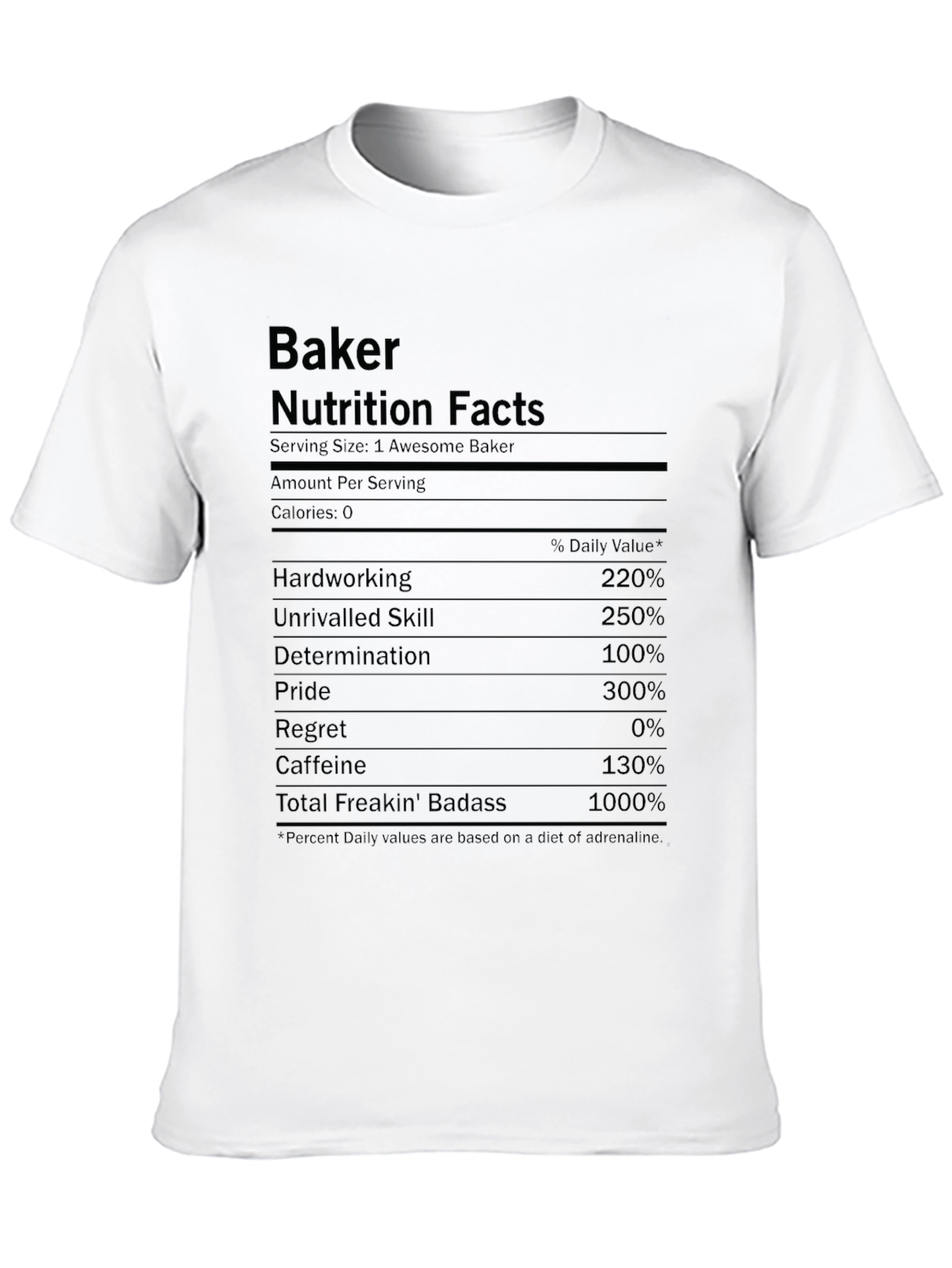 Baker Nutrition Facts Black T-Shirt