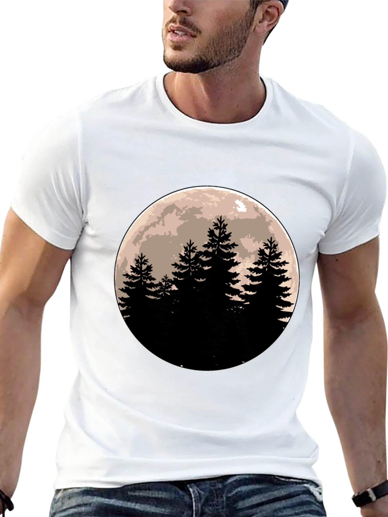 Moonlit Forest Black T-Shirt