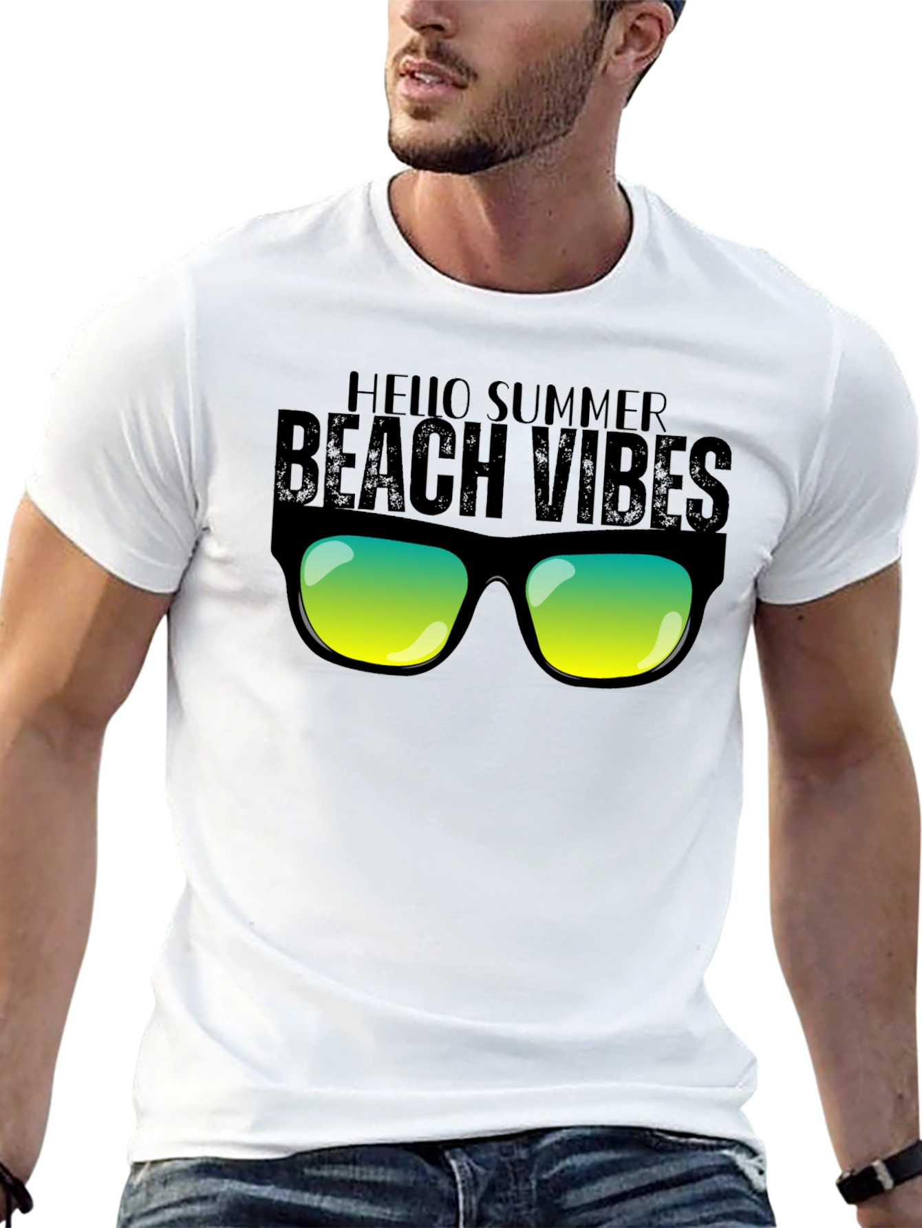 Hello Summer Beach Vibes Graphic Tee