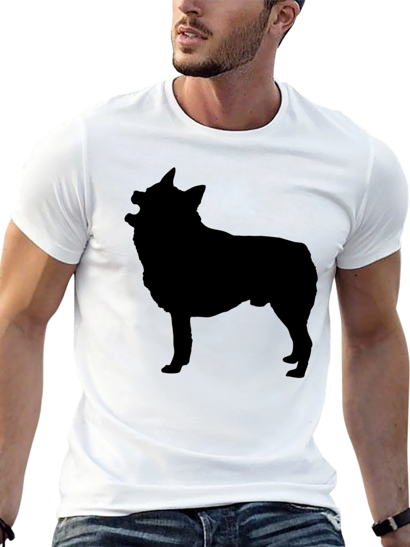 Dog Silhouette Black T-Shirt