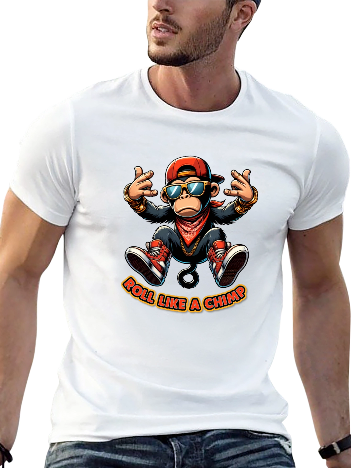 Roll Like A Chimp Black T-Shirt