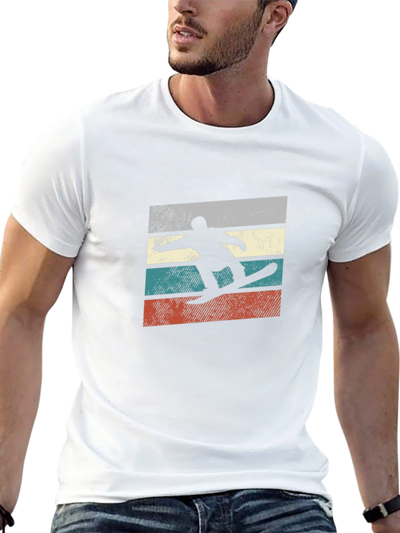 Retro Snowboarder Graphic Tee - Black