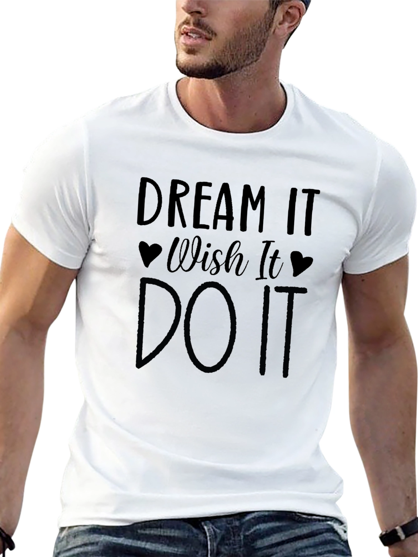 Dream Wish Do Black T-Shirt Motivational Graphic Tee