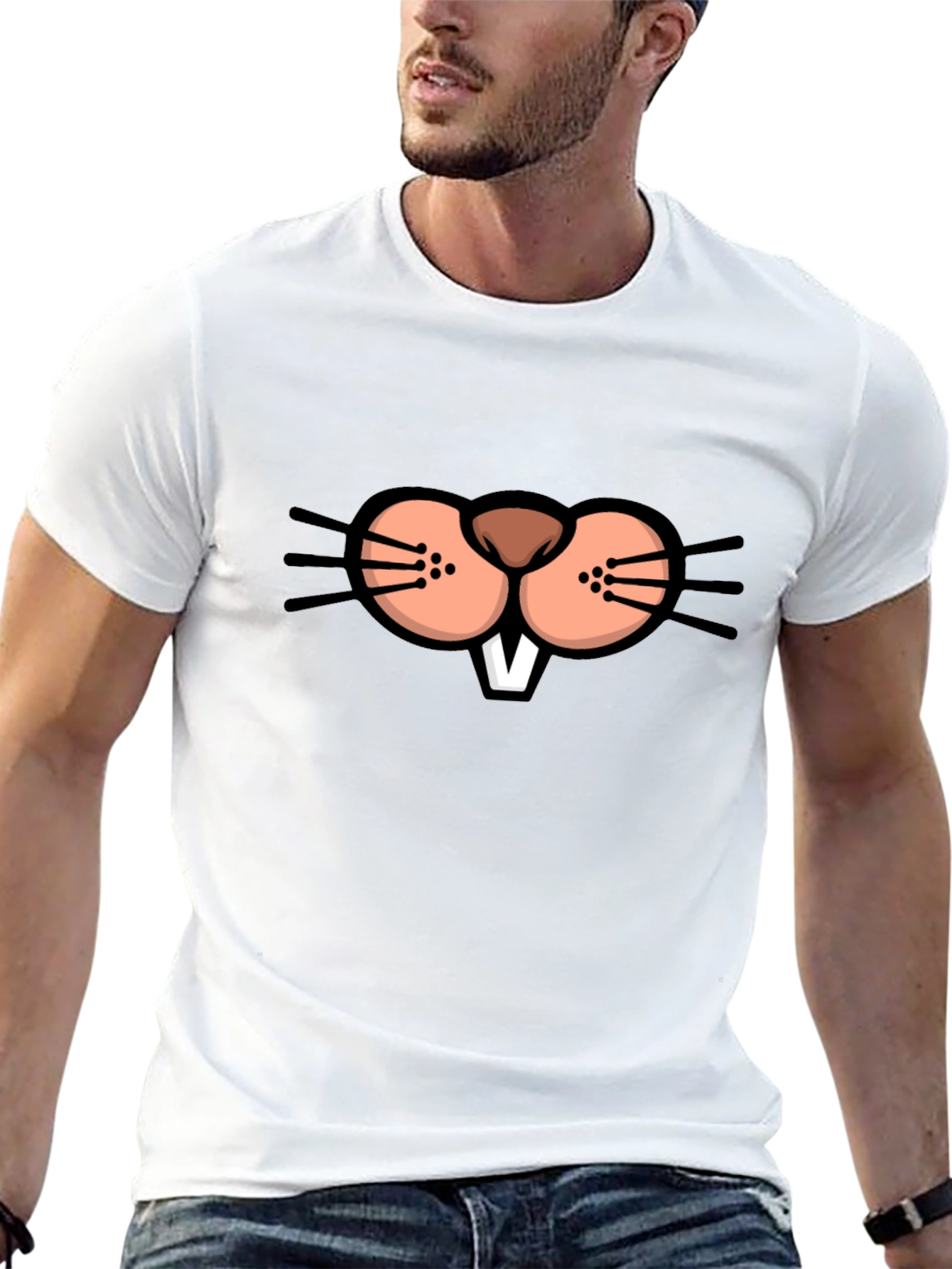 Funny Animal Face Graphic T-Shirt