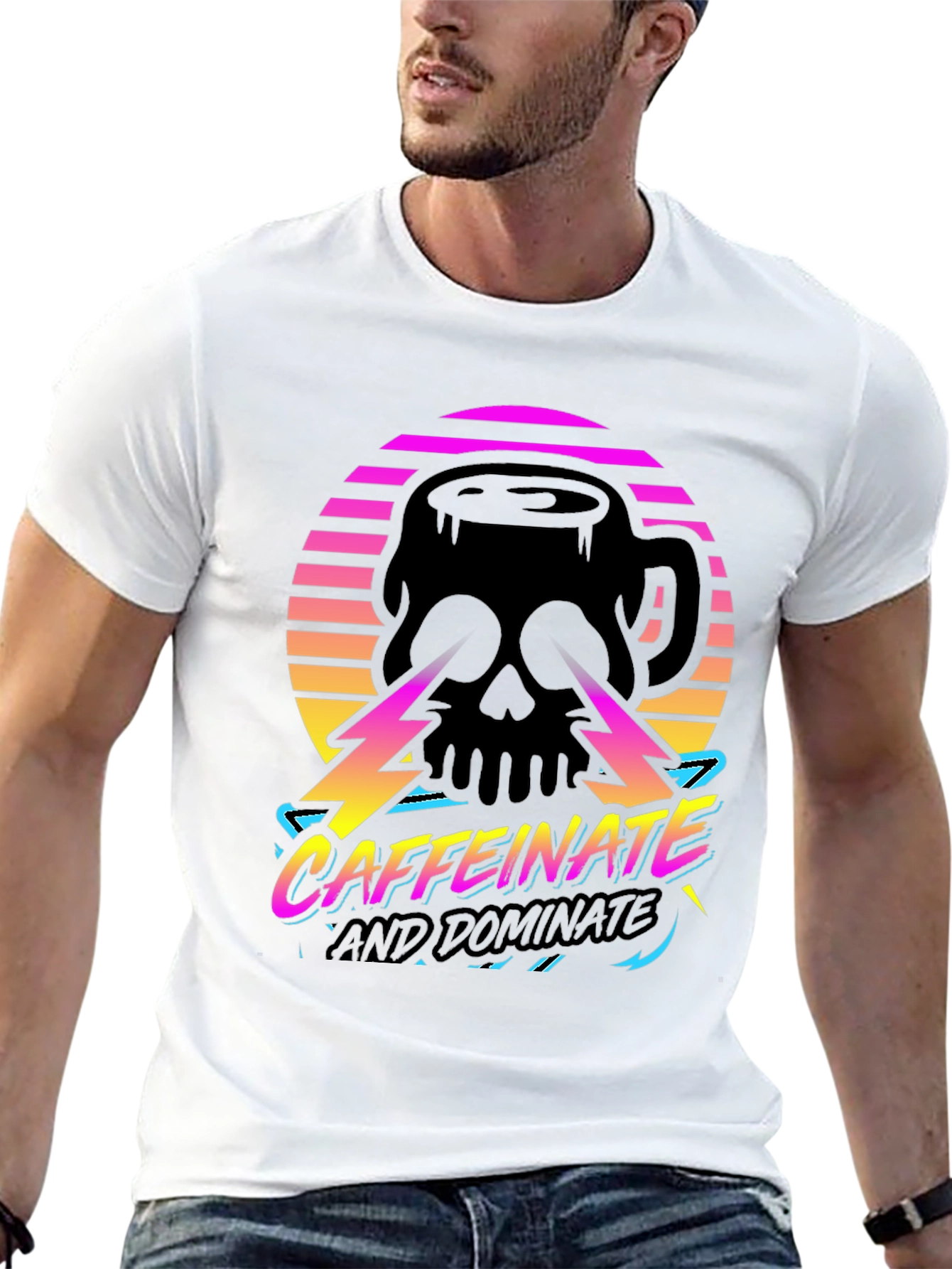 Caffeinate and Dominate Skull Graphic Tee