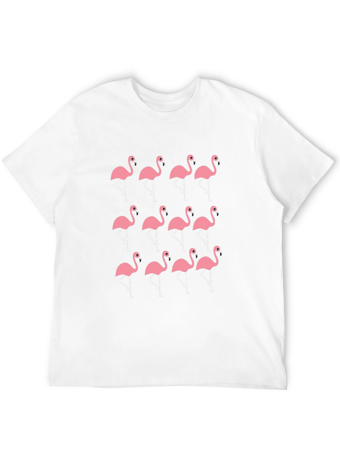Flamingo Print Black T-Shirt