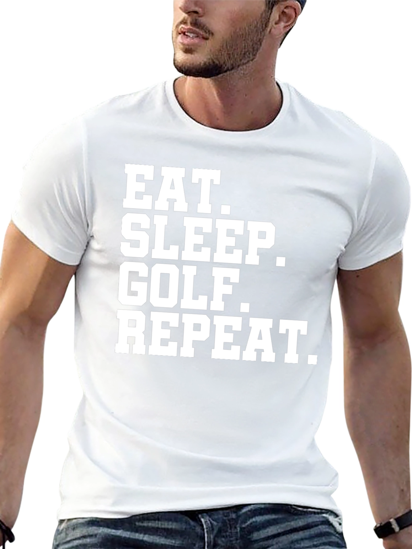 Eat Sleep Golf Repeat T-Shirt - Funny Golfer Tee