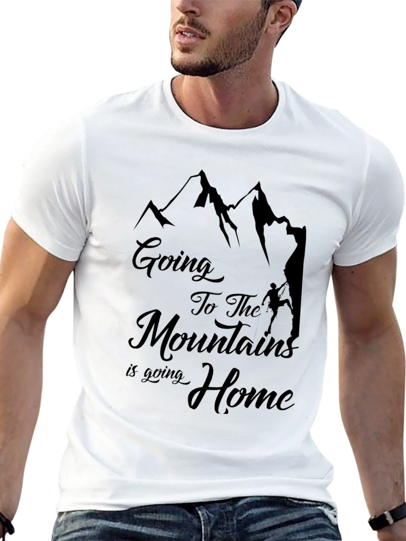 Mountains Are Home Black Graphic T-Shirt