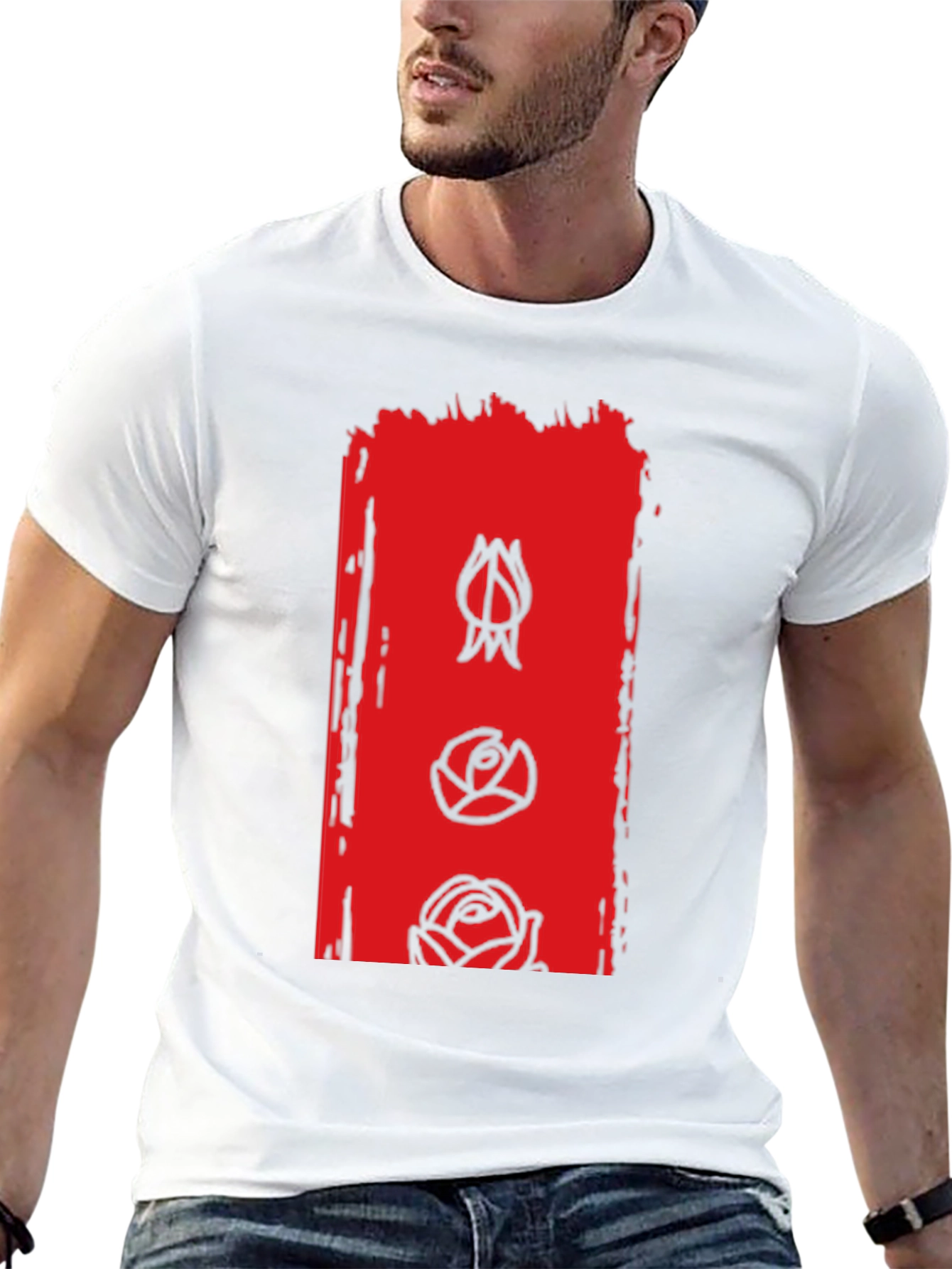 Floral Evolution Graphic Tee - Modern Mens T-Shirt
