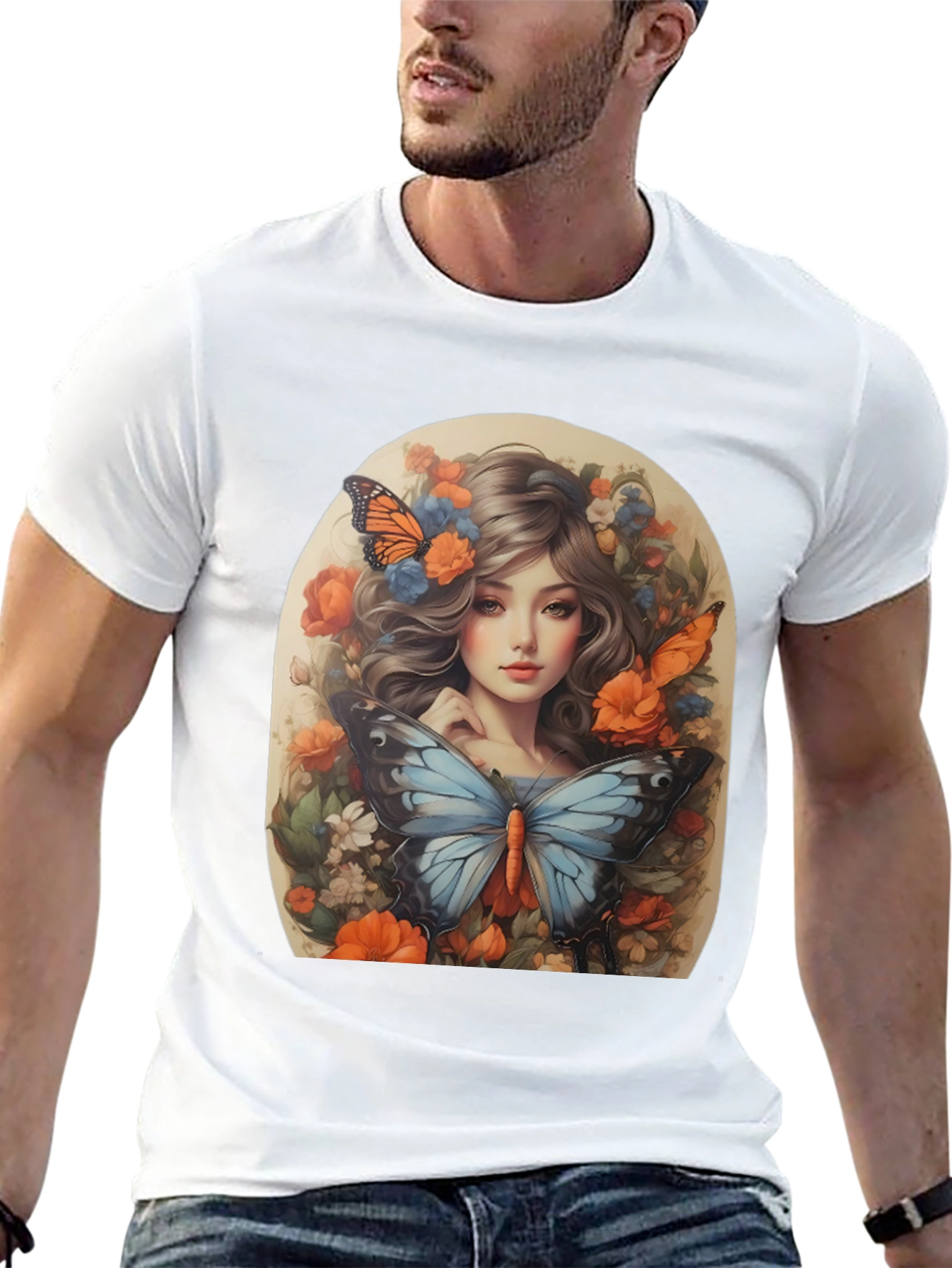 Floral Butterfly Portrait Tee