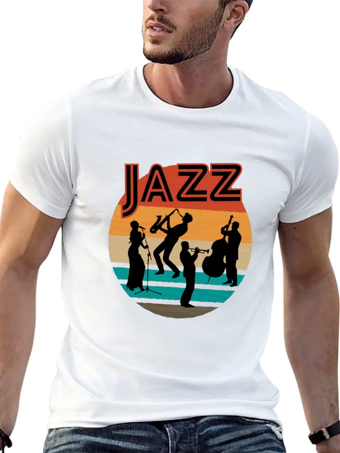Jazz Band Graphic T-Shirt - Retro Music Tee