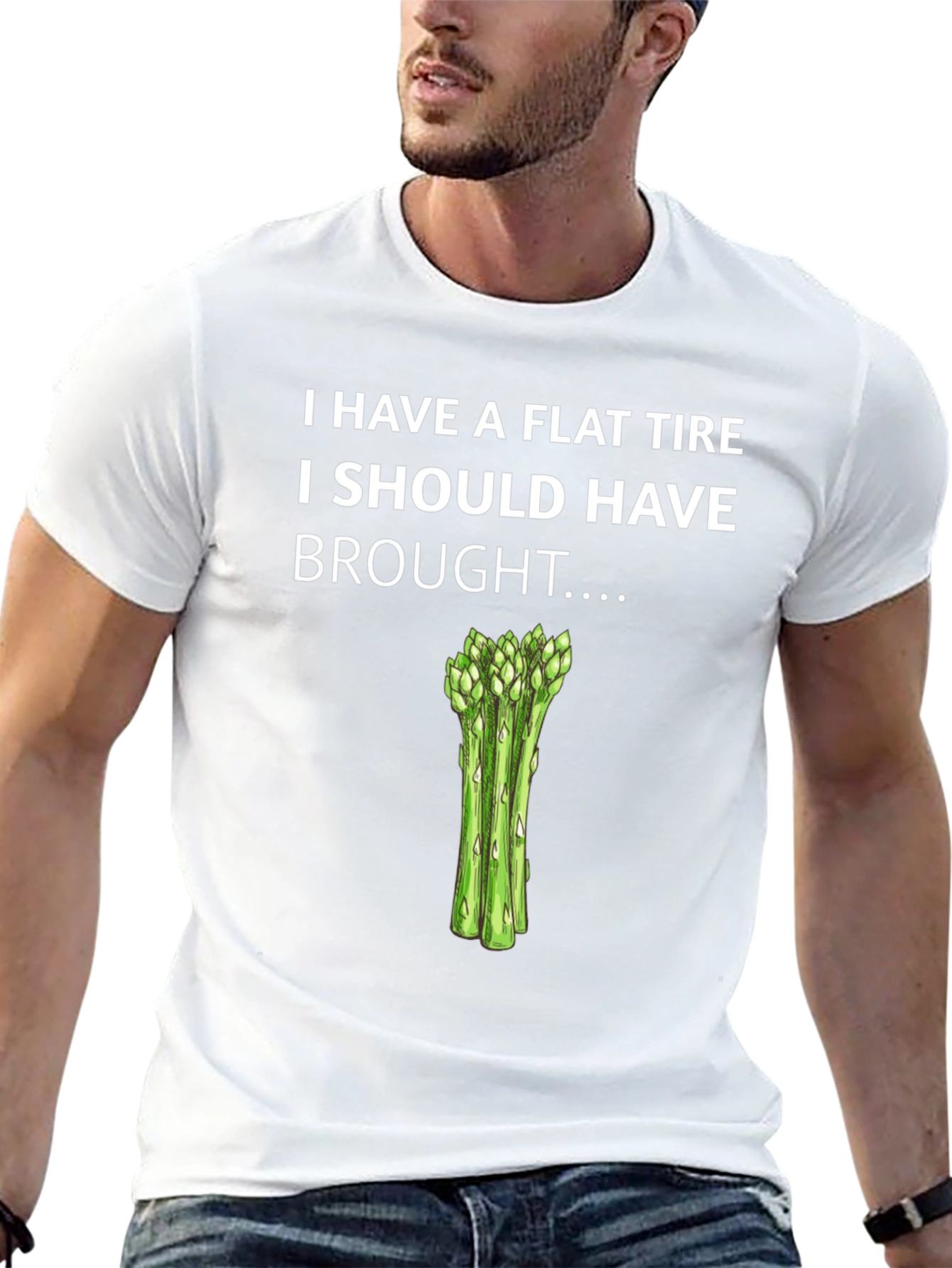 Flat Tire Asparagus T-Shirt Funny Graphic Tee