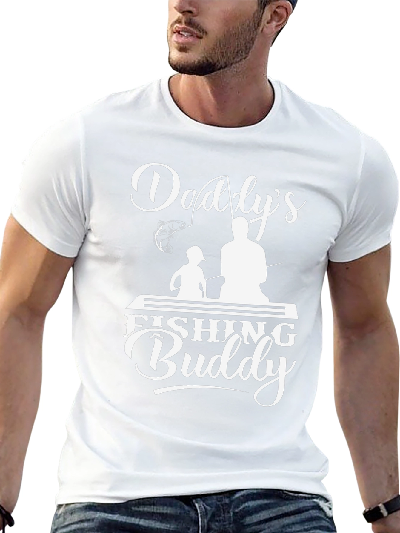 Daddys Fishing Buddy Black Graphic Tee