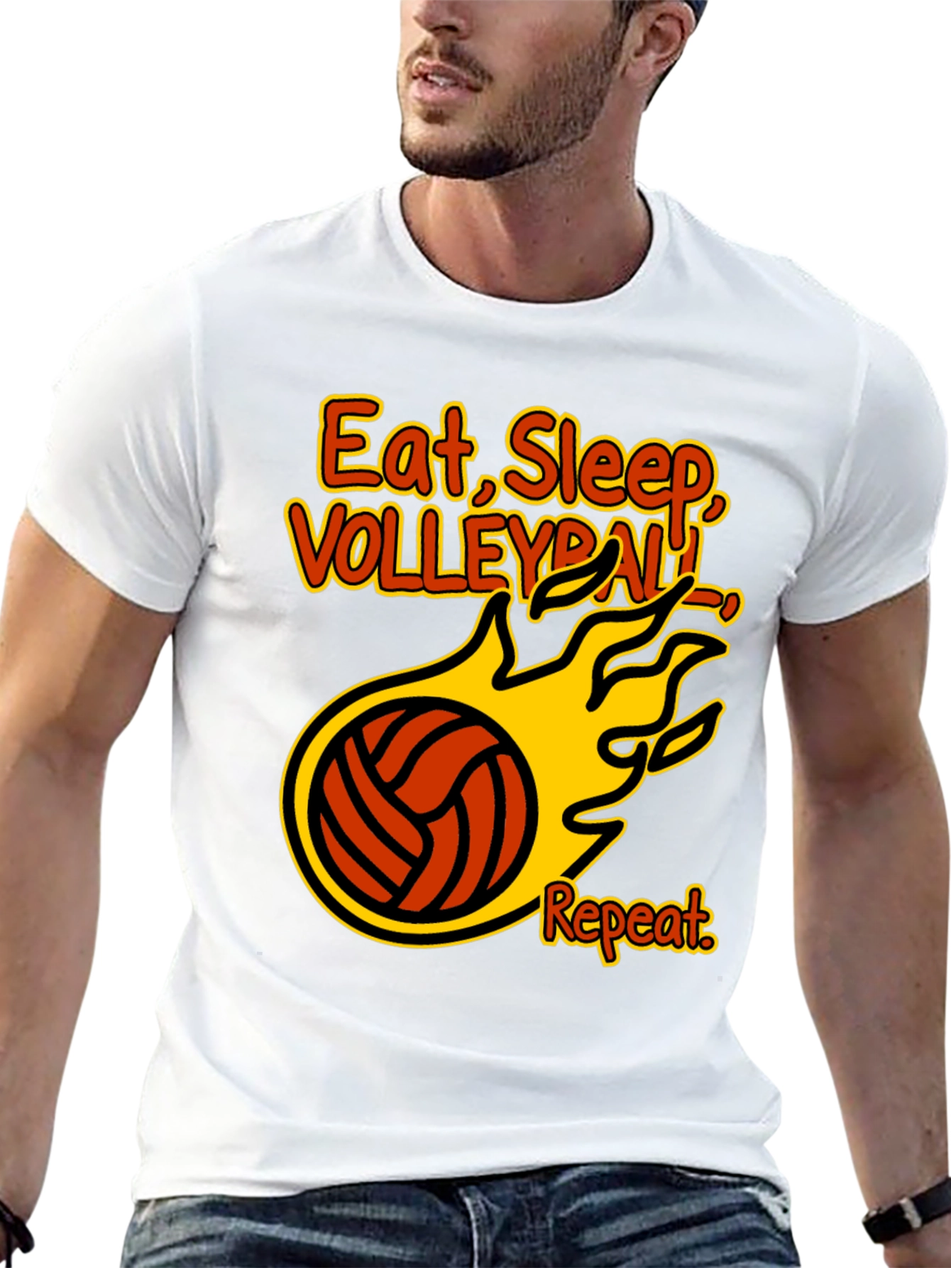 Eat Sleep Volleyball Repeat Graphic Tee