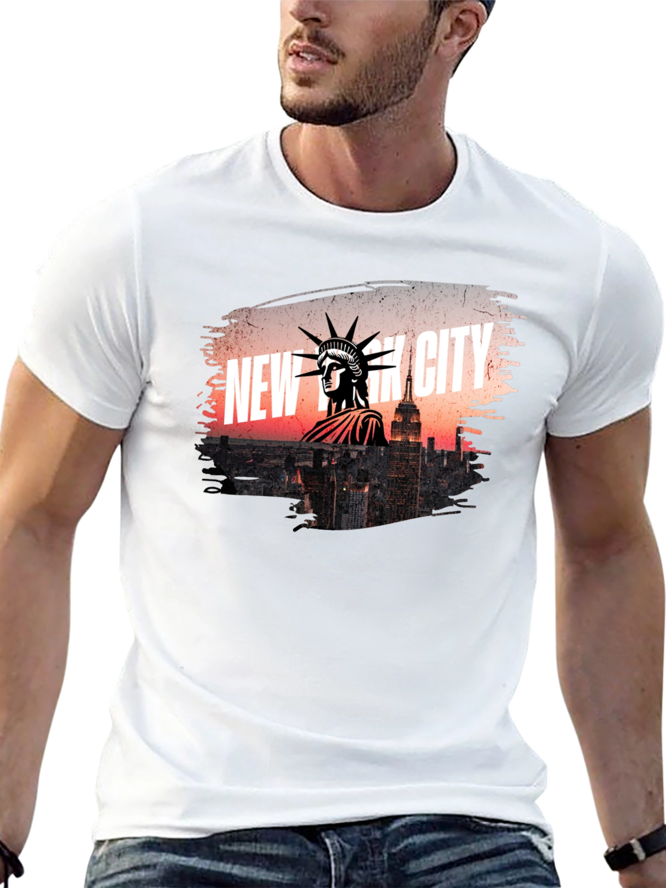 New York City Statue of Liberty Graphic T-Shirt