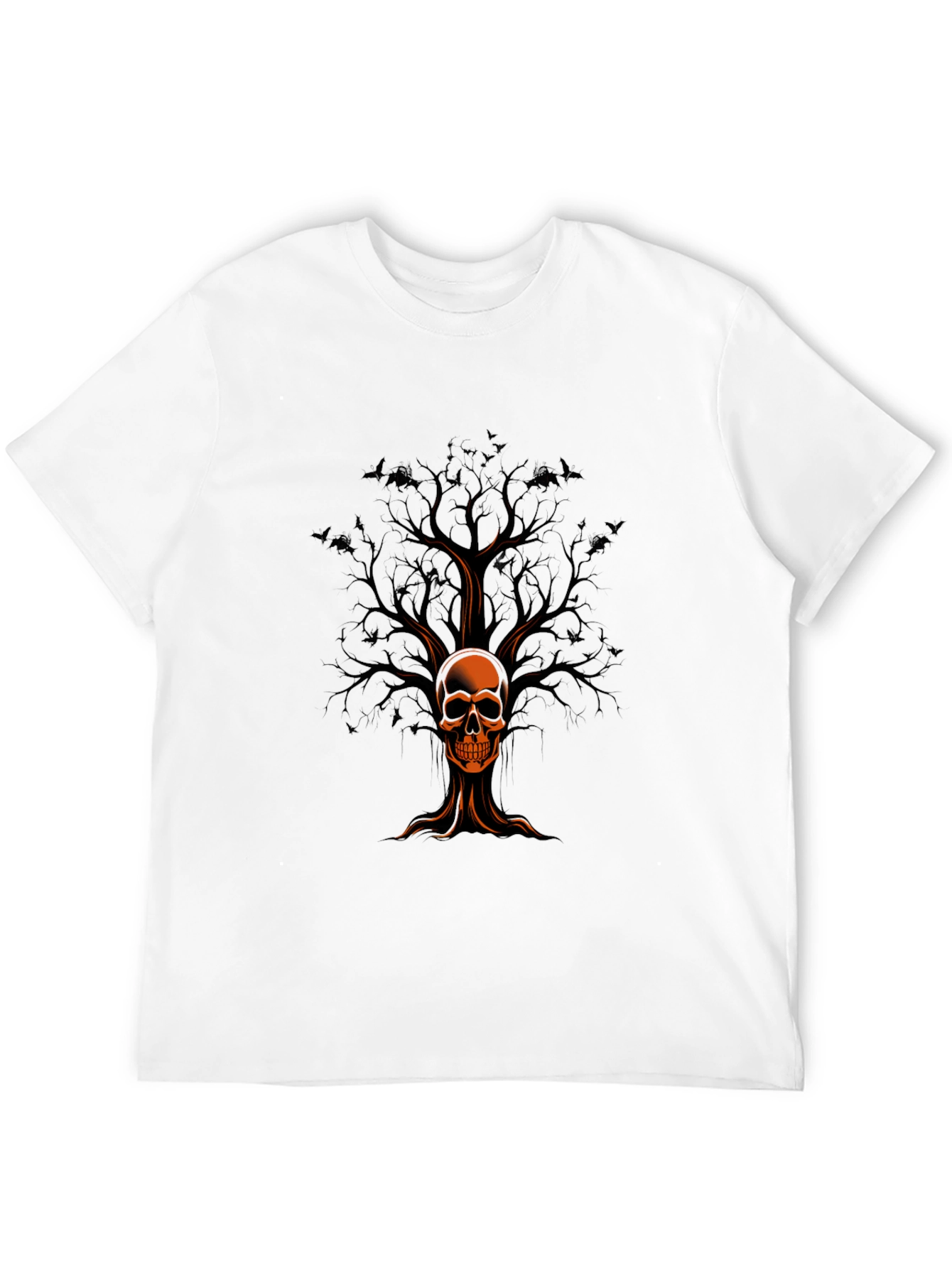 Skull Tree Graphic Print Black T-Shirt