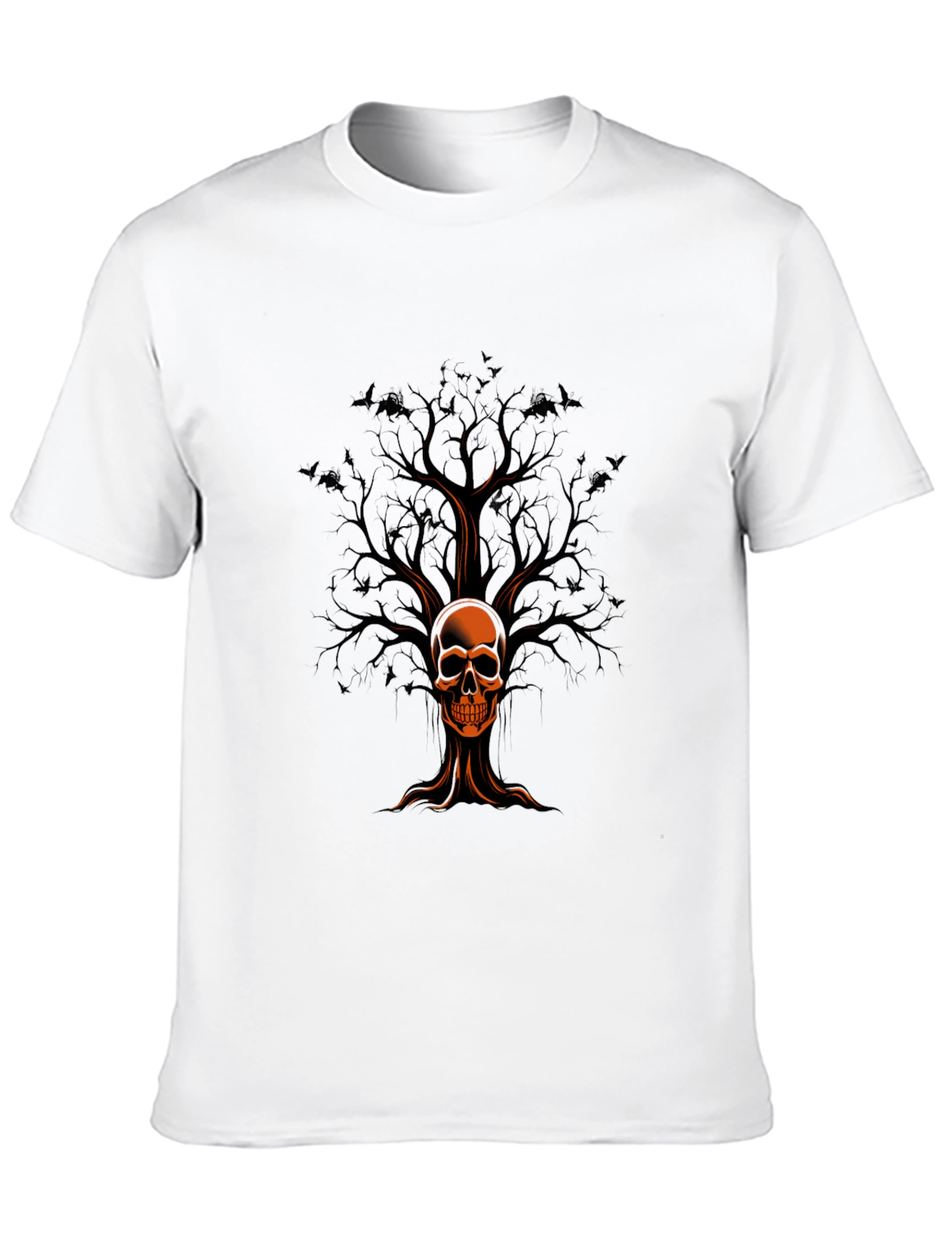 Skull Tree Graphic Print Black T-Shirt