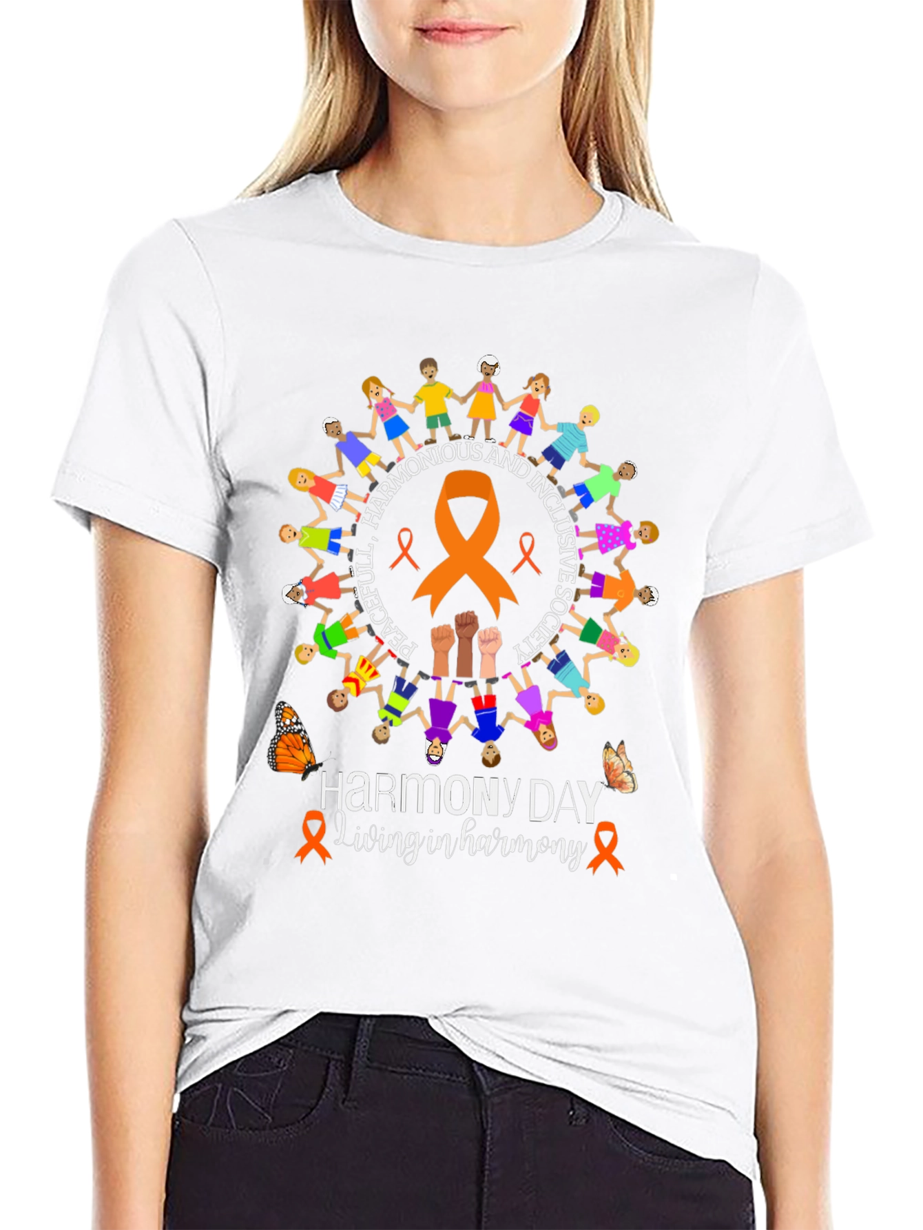Harmony Day T-Shirt: Peaceful Inclusive Society Tee