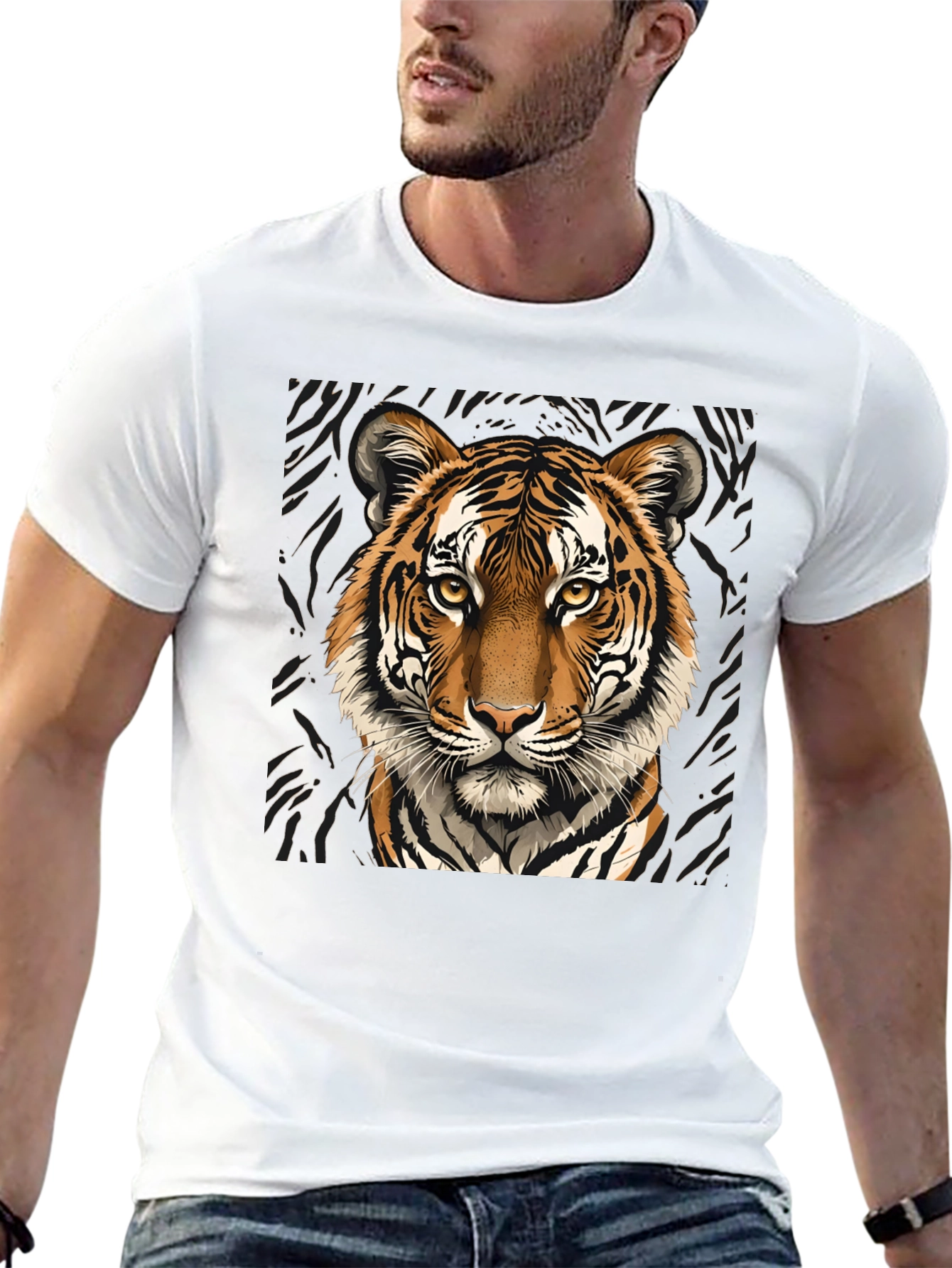 Tiger Graphic Tee - Bold Animal Print T-Shirt