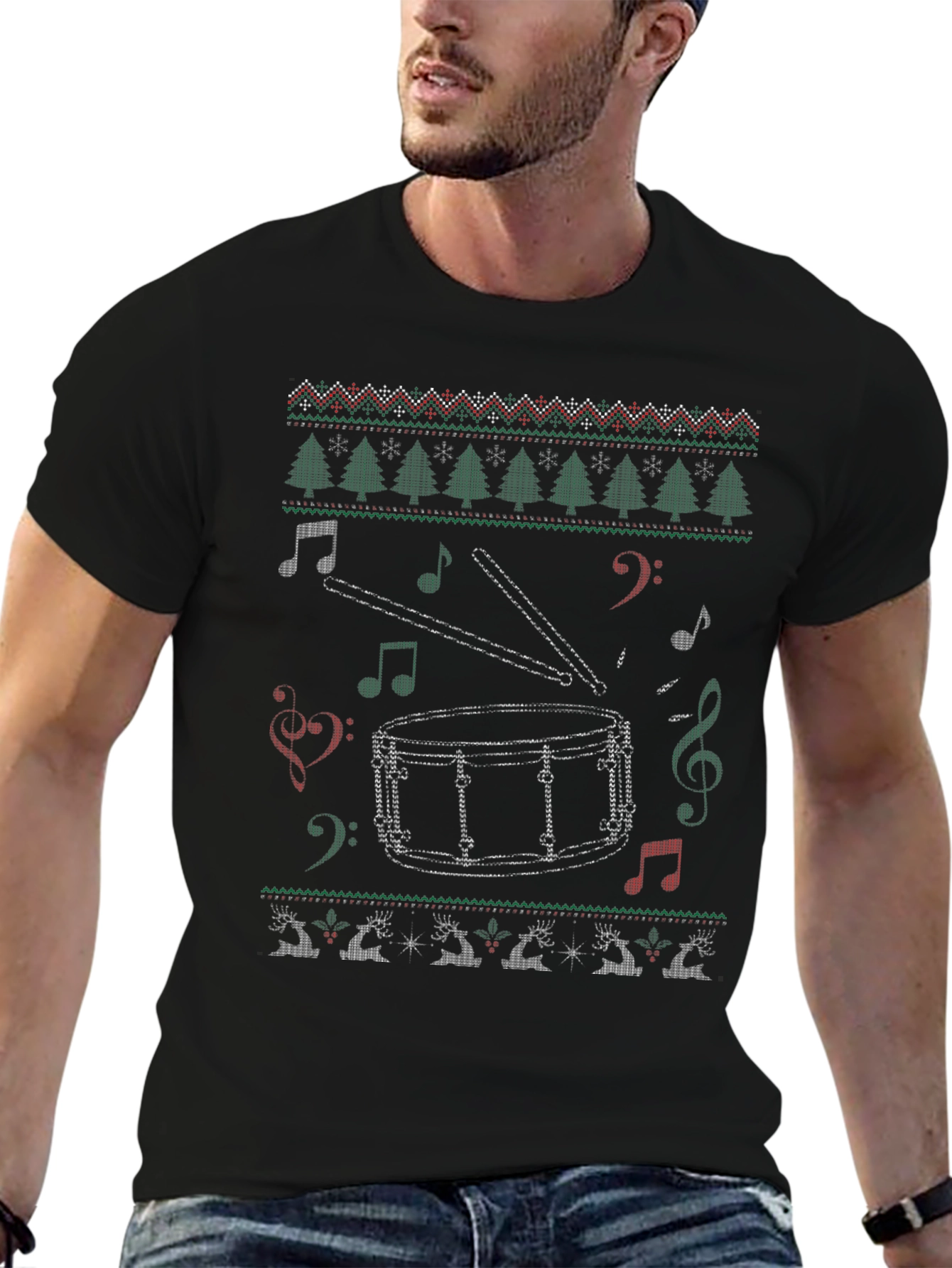 Drum Set Christmas Sweater T-Shirt