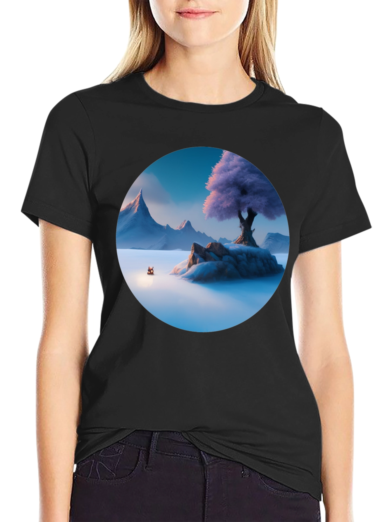 Mystic Isle Graphic Tee - Mens Black T-Shirt