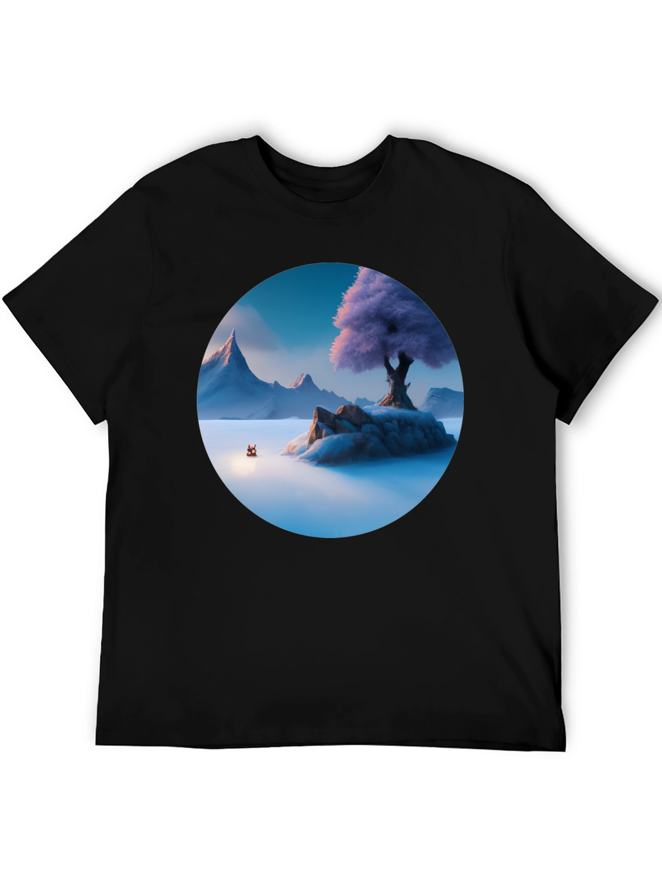 Mystic Isle Graphic Tee - Mens Black T-Shirt
