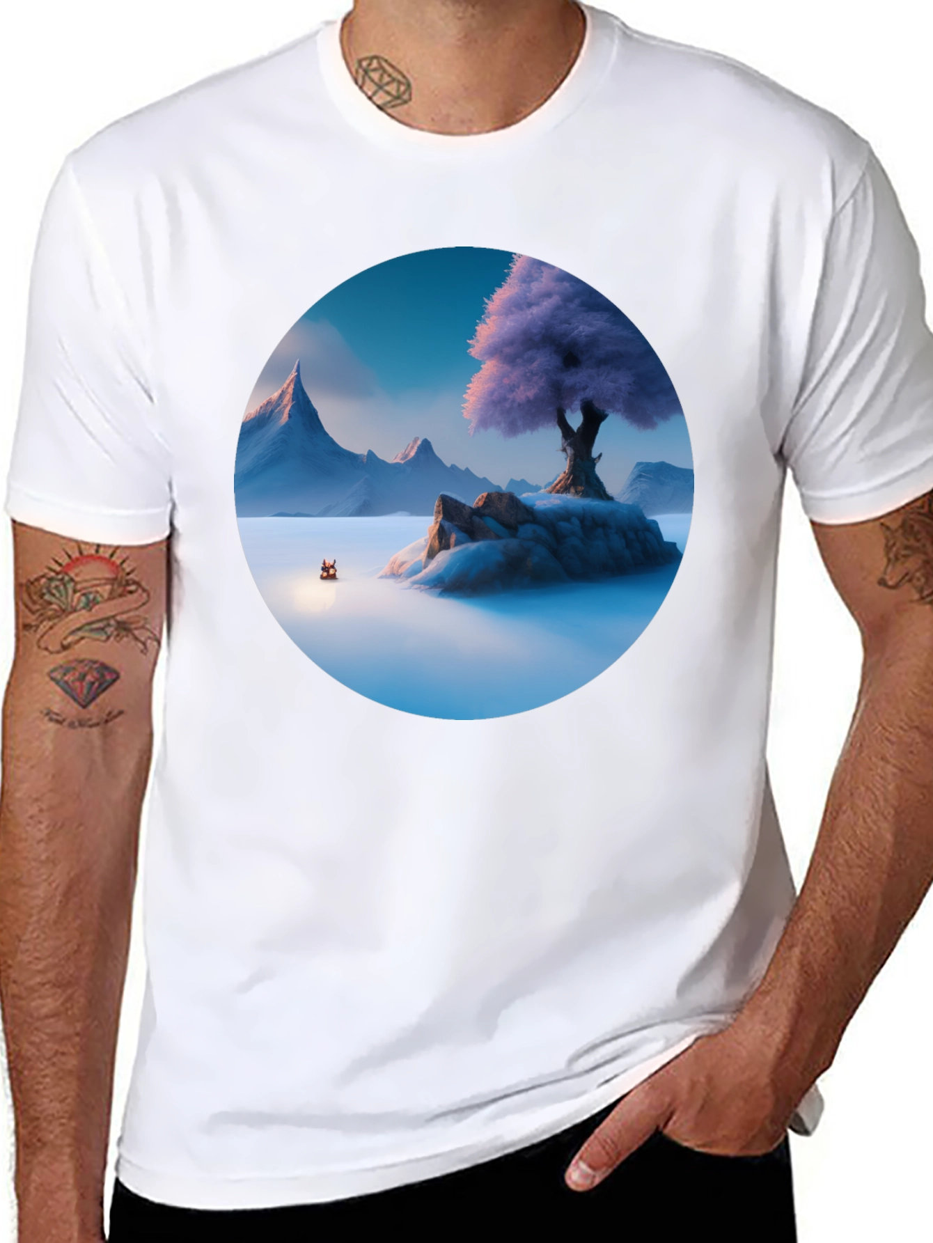 Mystic Isle Graphic Tee - Mens Black T-Shirt