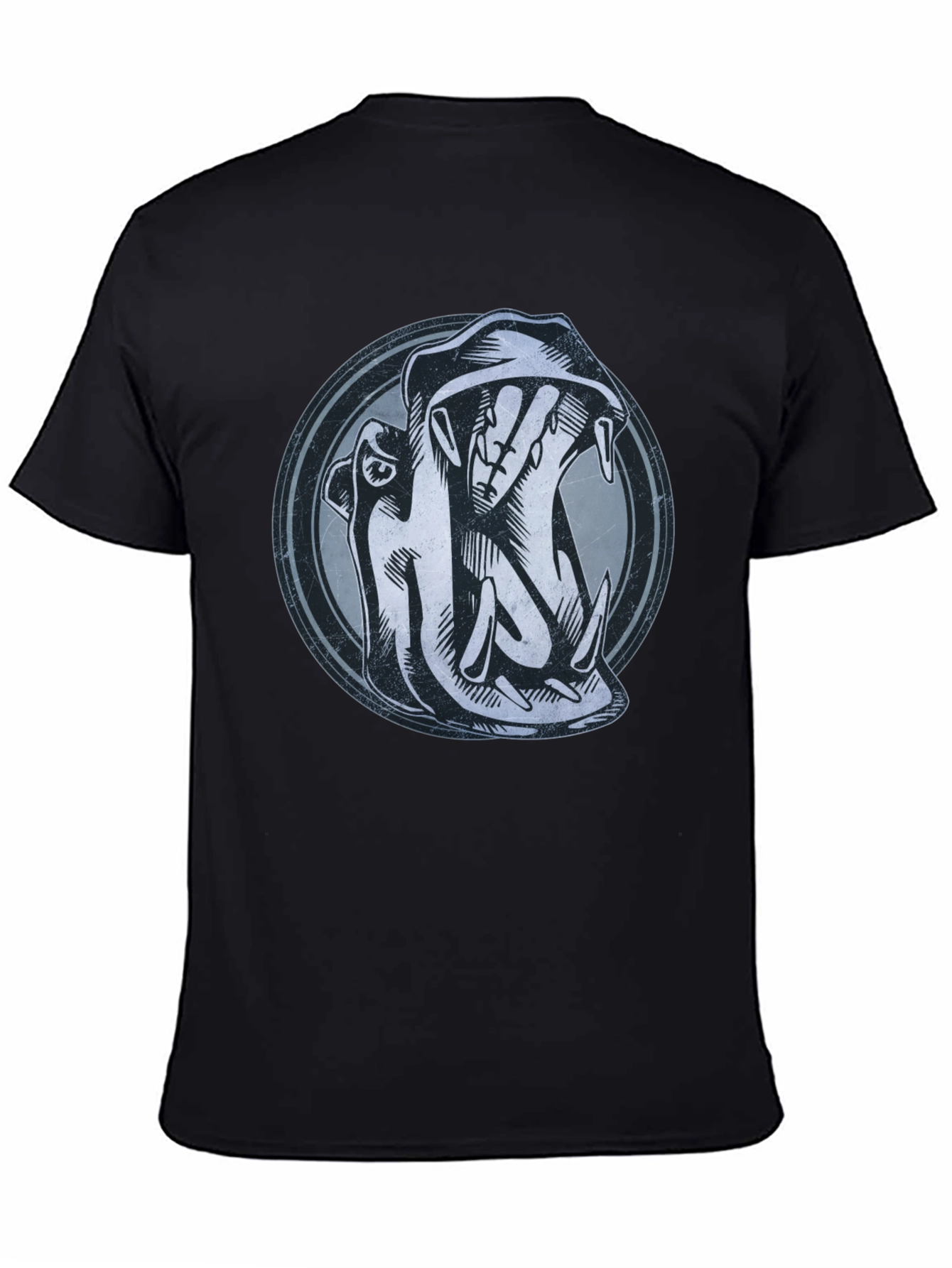 Hippo Graphic Print Black T-Shirt