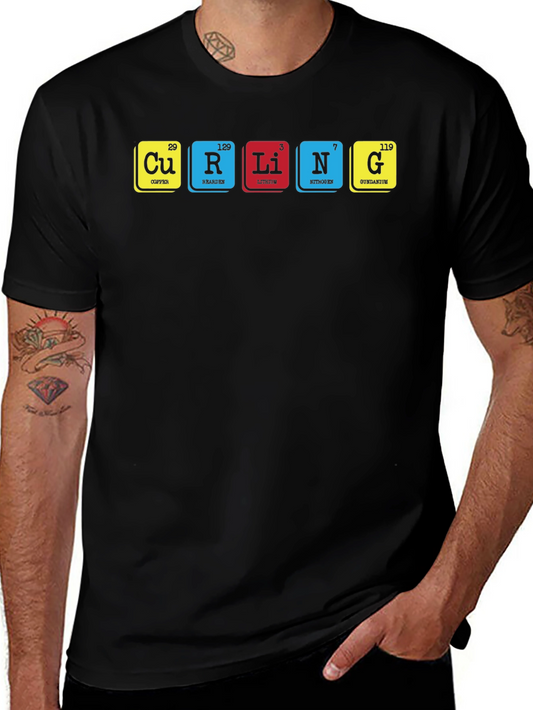 Periodic Table of Curling Elements Black T-Shirt