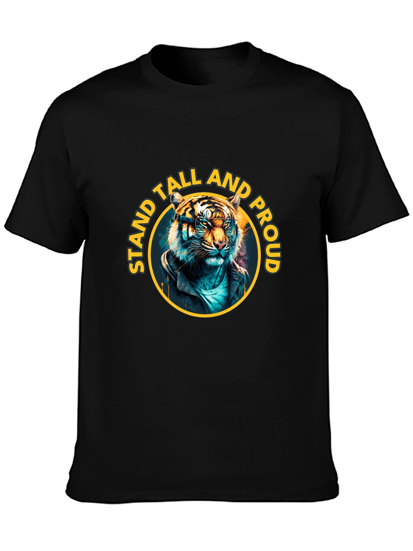Stand Tall Proud Tiger Graphic Tee - Black