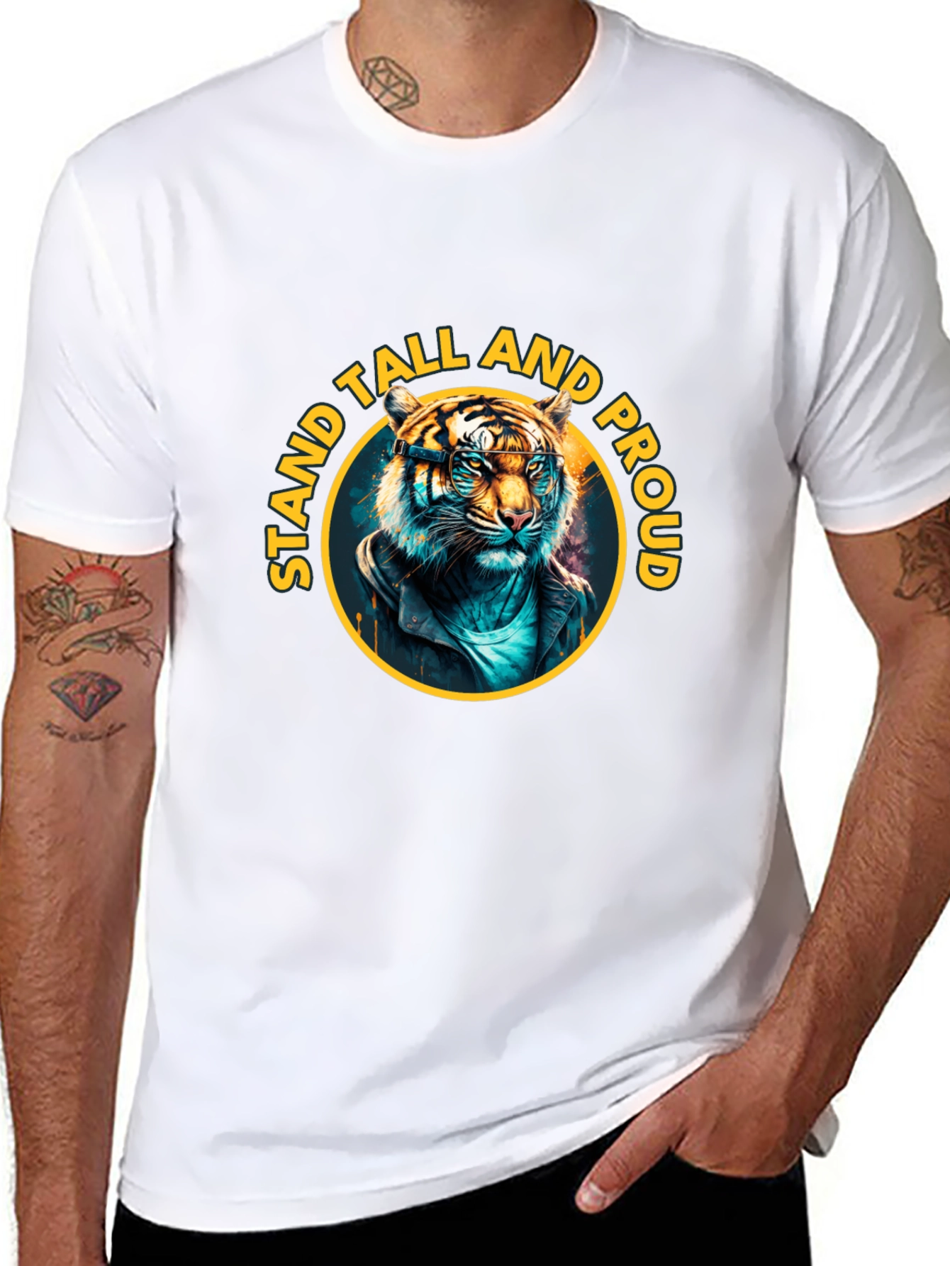 Stand Tall Proud Tiger Graphic Tee - Black
