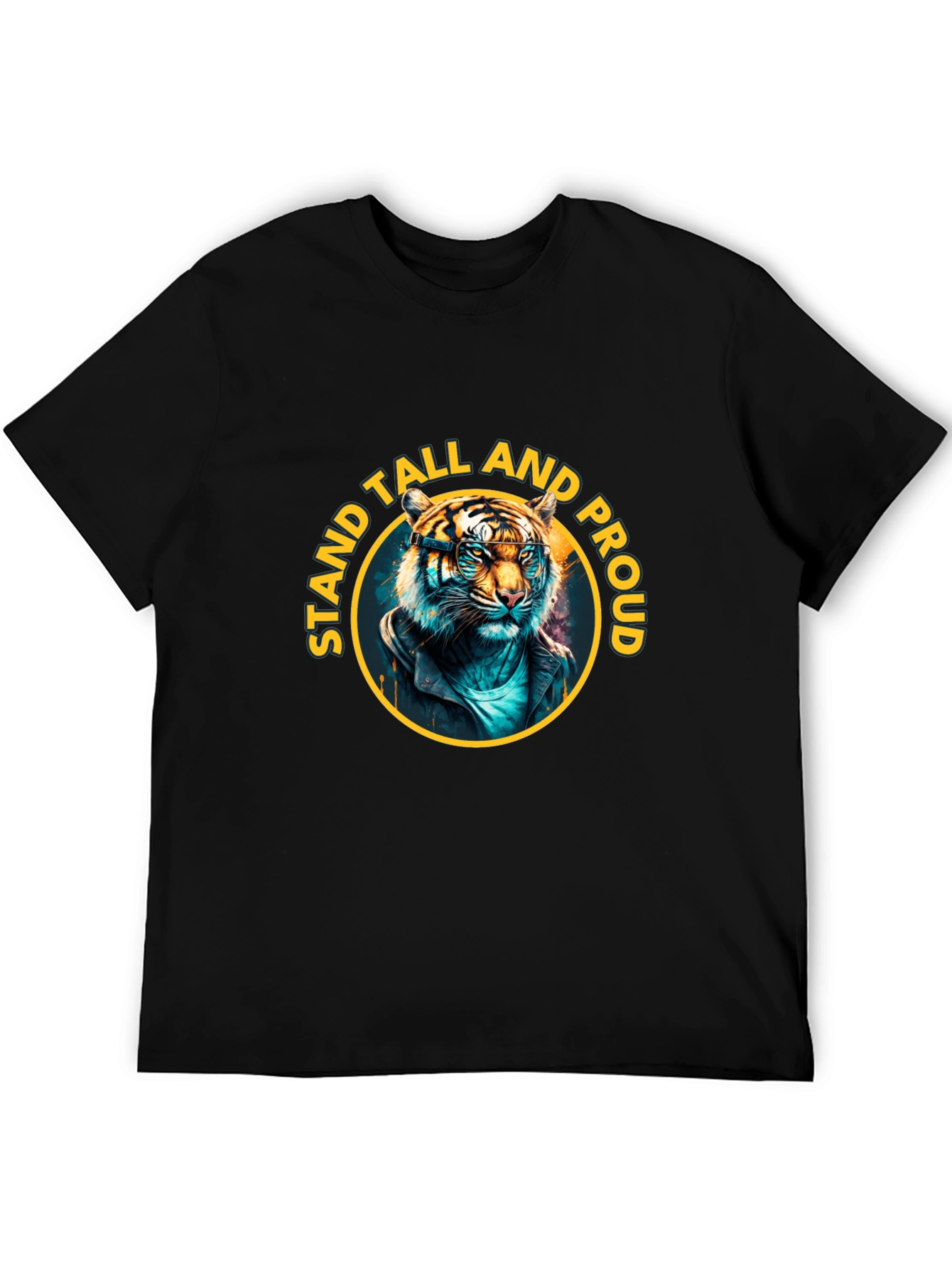 Stand Tall Proud Tiger Graphic Tee - Black