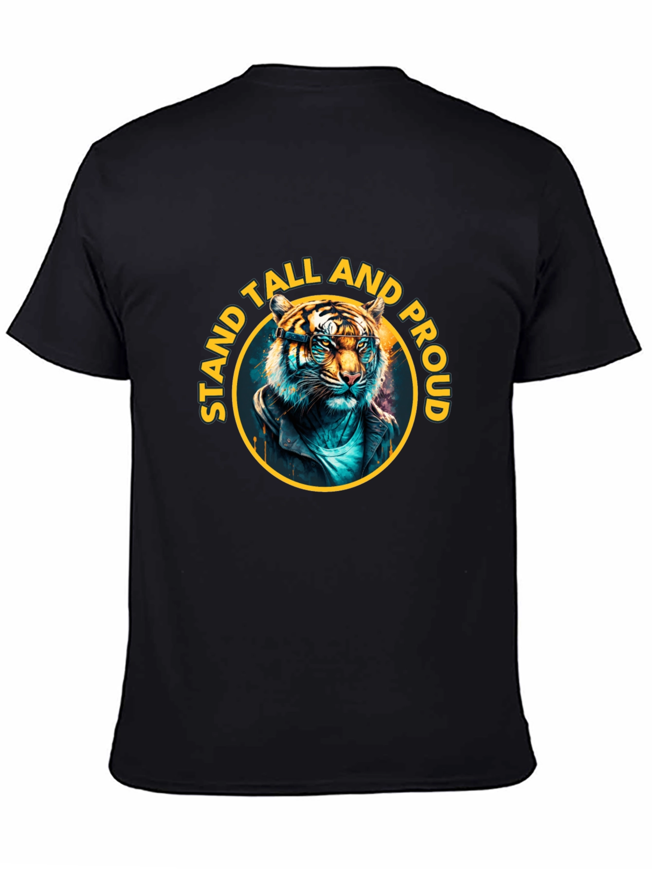 Stand Tall Proud Tiger Graphic Tee - Black