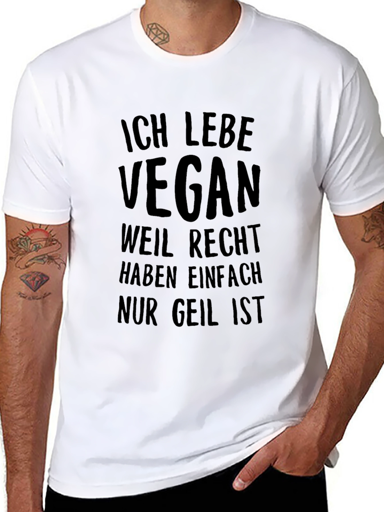 Ich Lebe Vegan Graphic Tee - Unisex Black T-Shirt