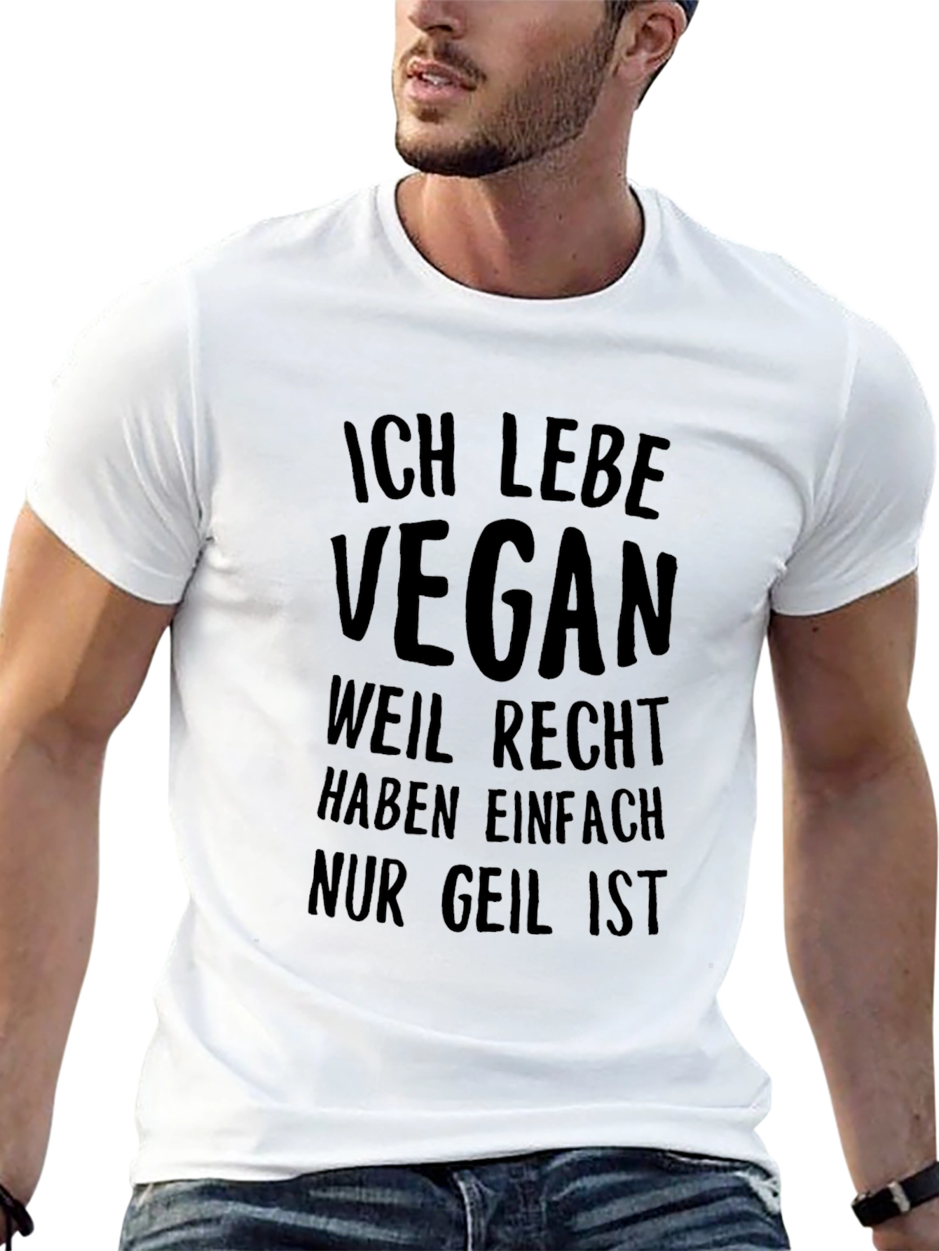 Ich Lebe Vegan Graphic Tee - Unisex Black T-Shirt