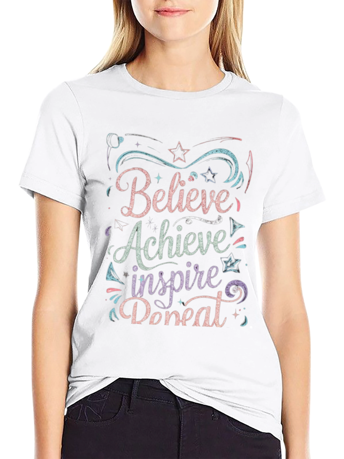 Believe Achieve Inspire Donate Graphic Tee