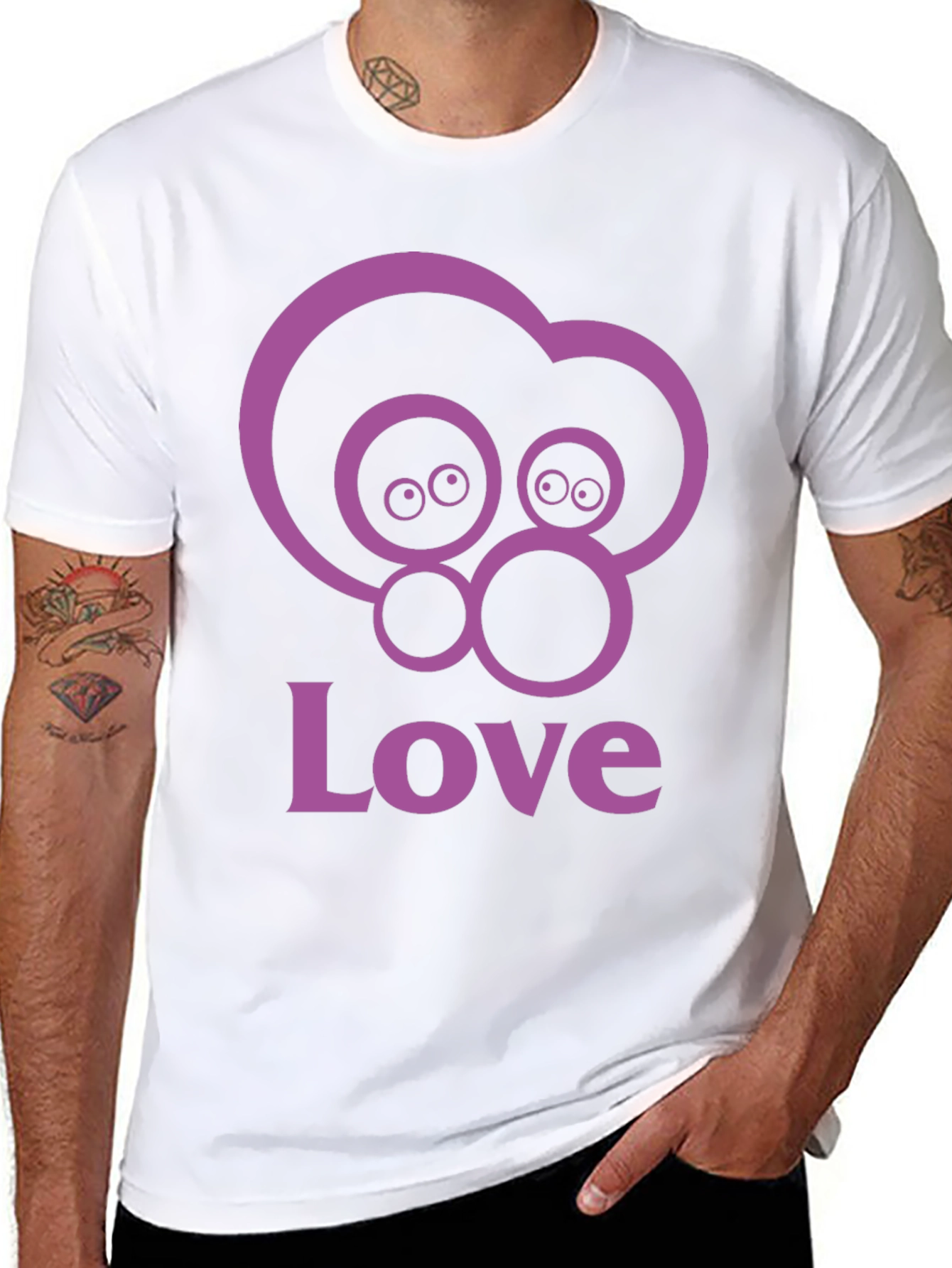 Love Eyes Graphic Black T-Shirt