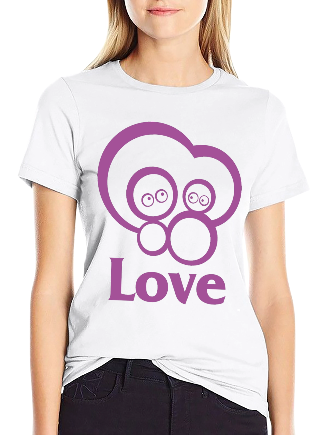 Love Eyes Graphic Black T-Shirt