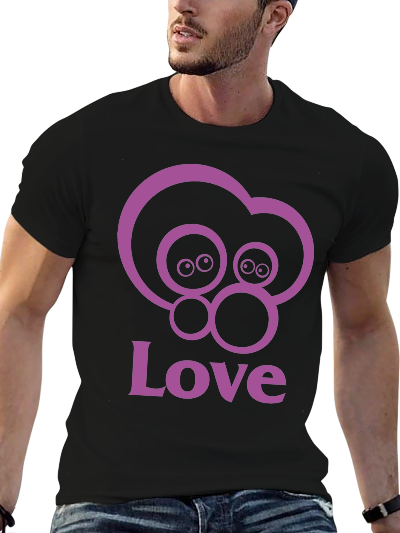 Love Eyes Graphic Black T-Shirt