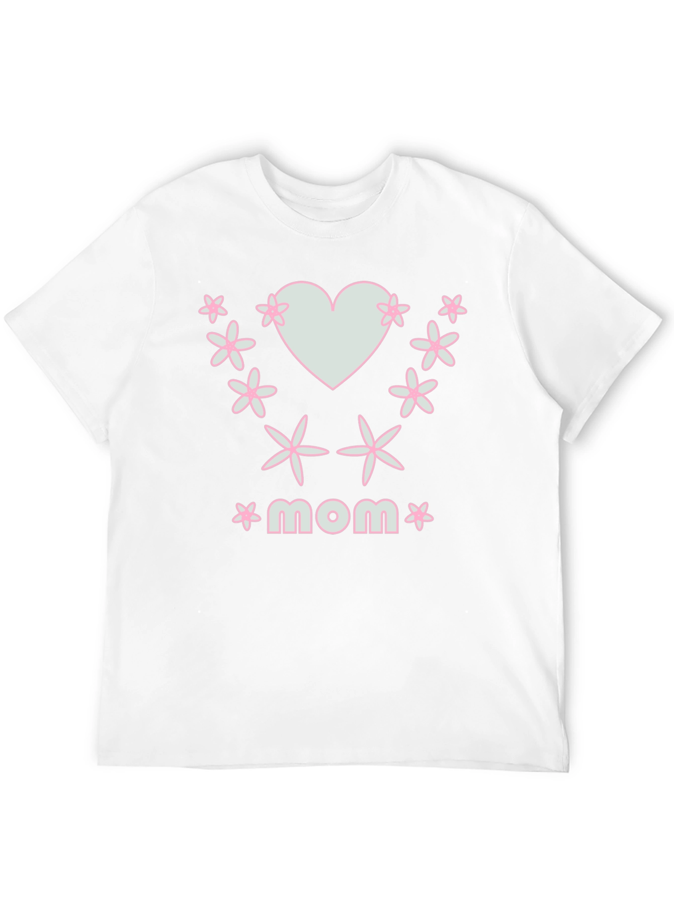 Mom Heart & Flower Graphic T-Shirt