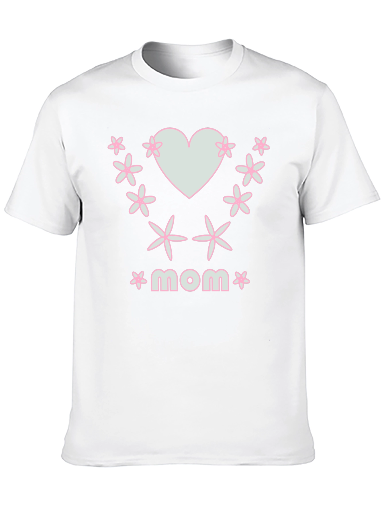 Mom Heart & Flower Graphic T-Shirt