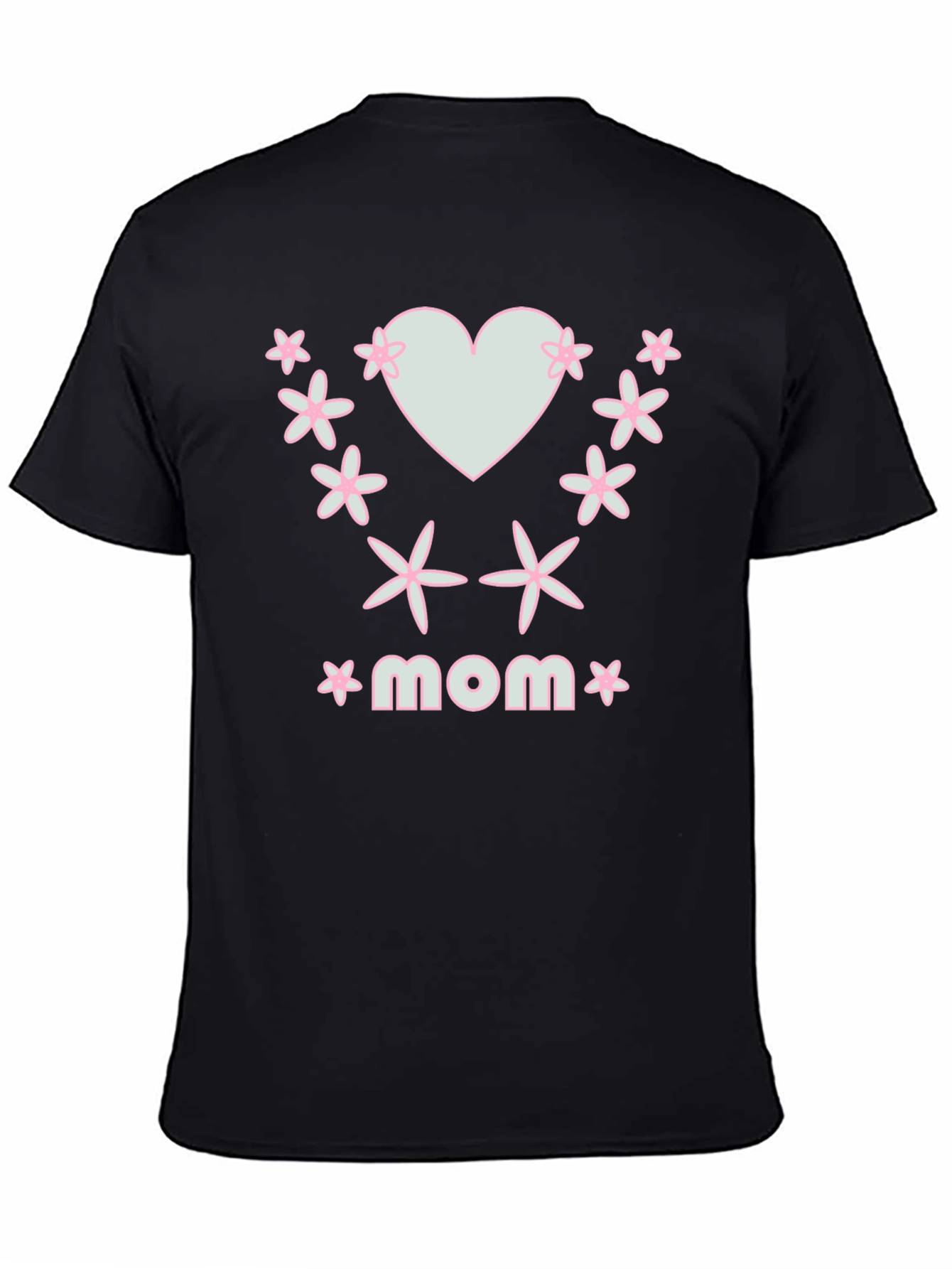 Mom Heart & Flower Graphic T-Shirt