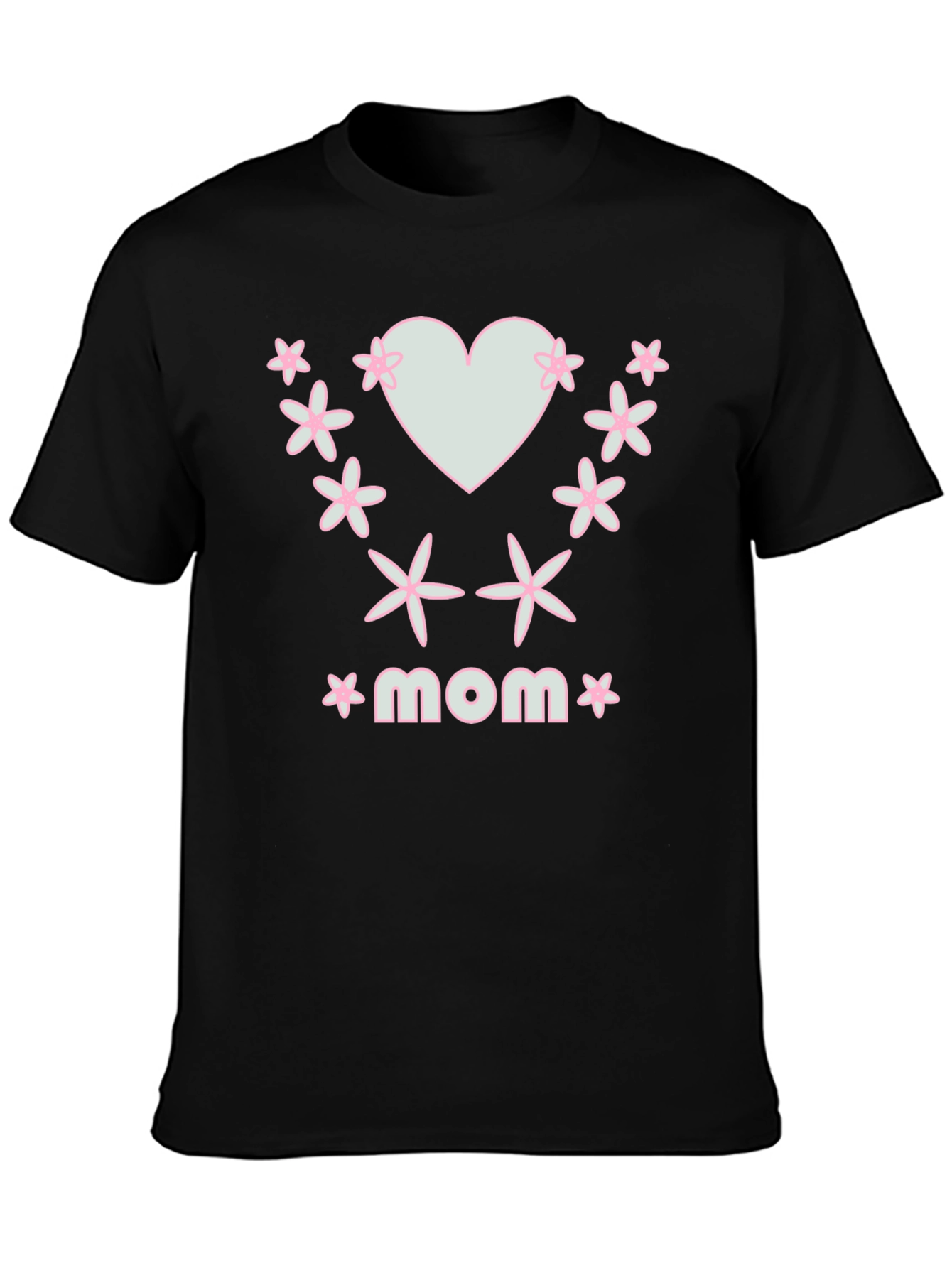 Mom Heart & Flower Graphic T-Shirt