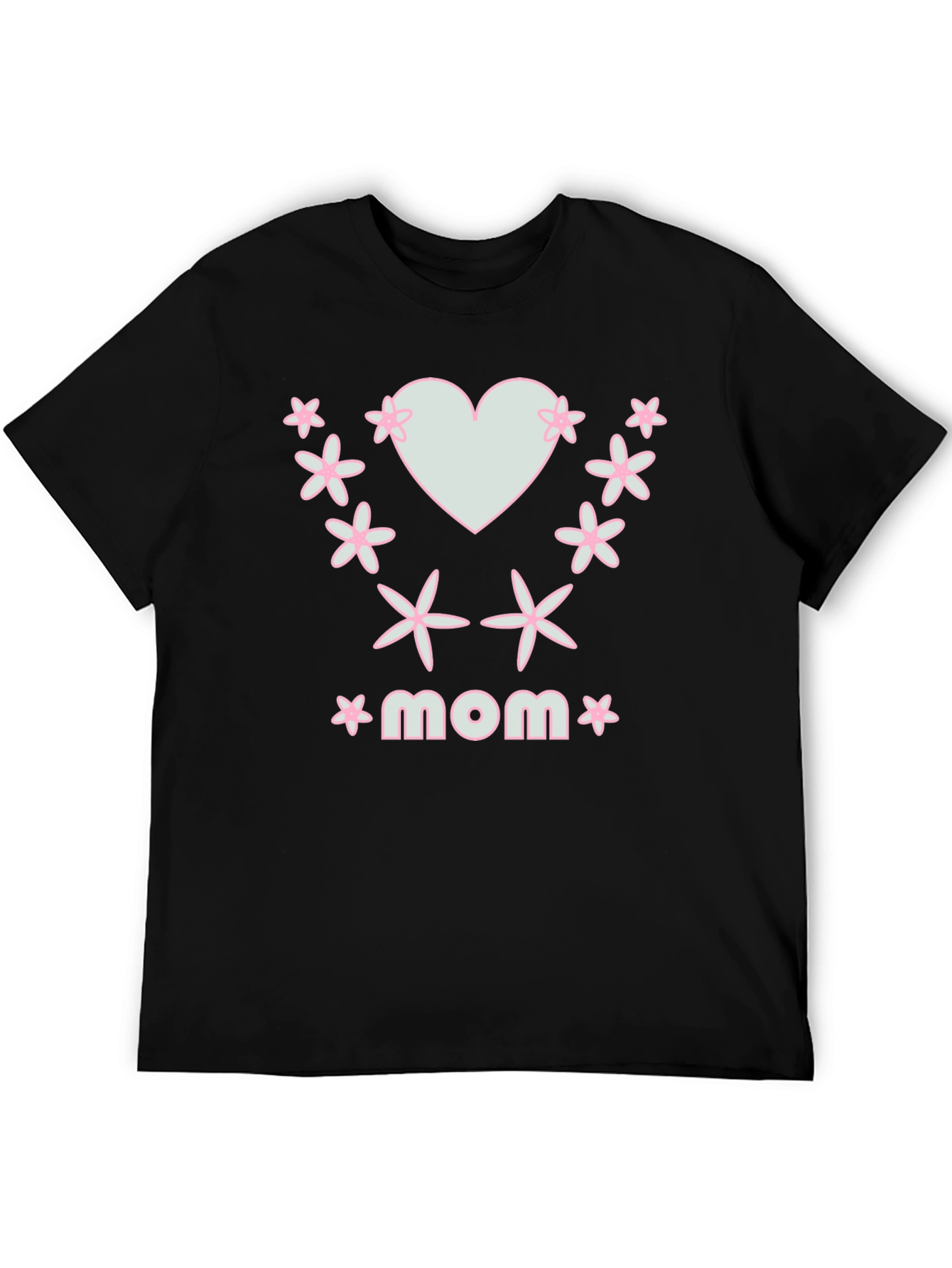 Mom Heart & Flower Graphic T-Shirt