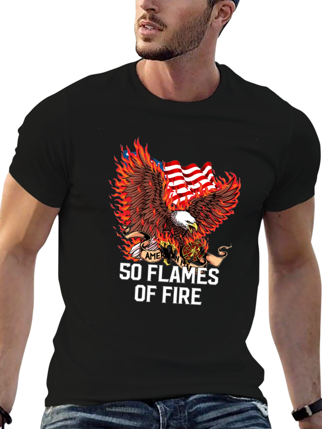 American Eagle 50 Flames Graphic Tee