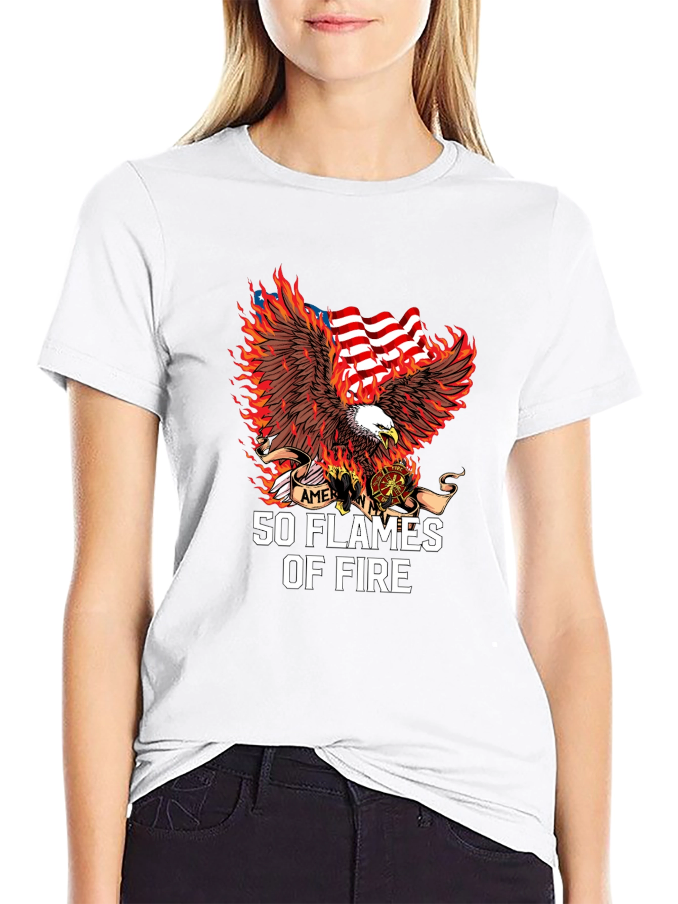 American Eagle 50 Flames Graphic Tee