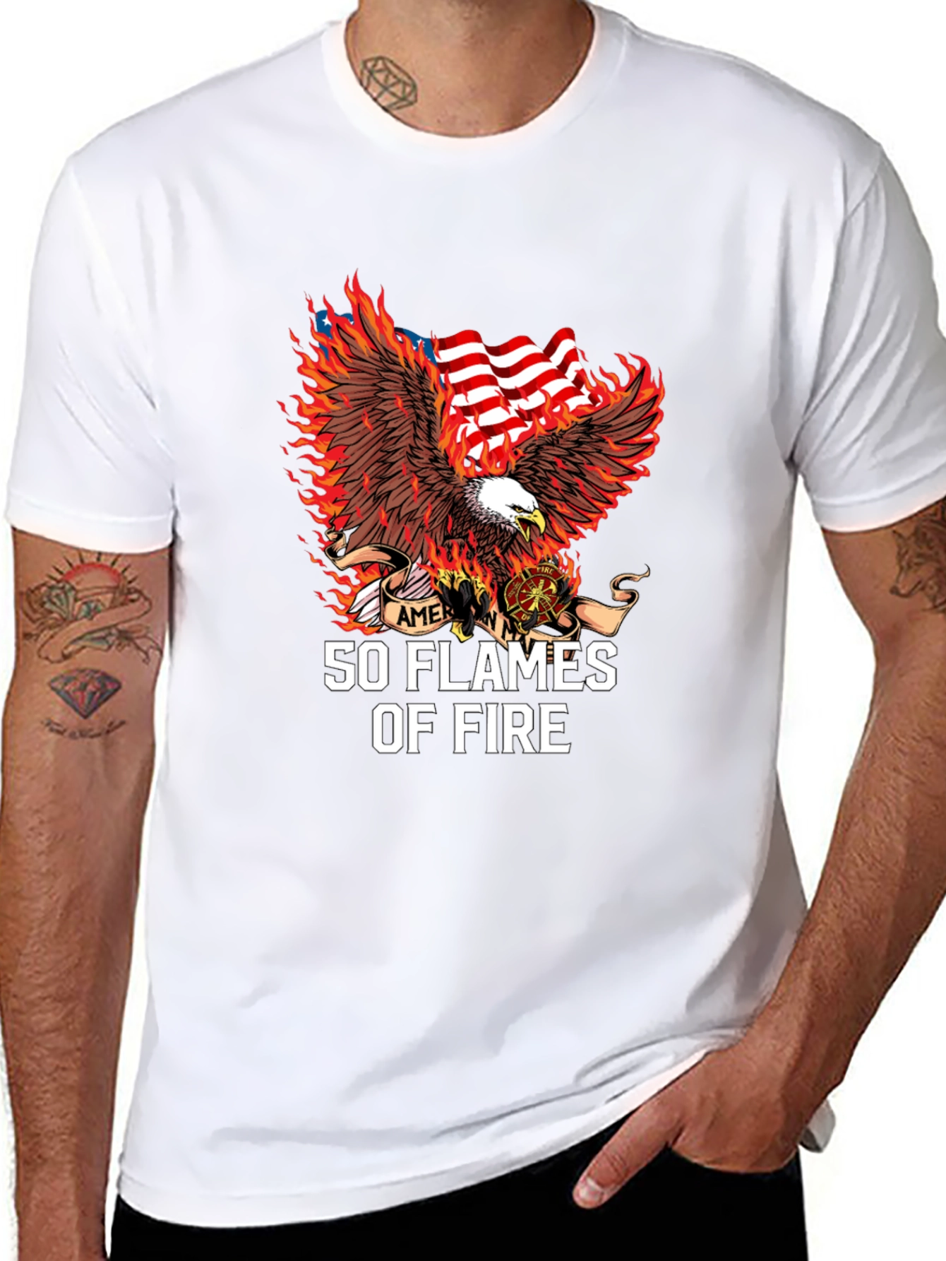 American Eagle 50 Flames Graphic Tee